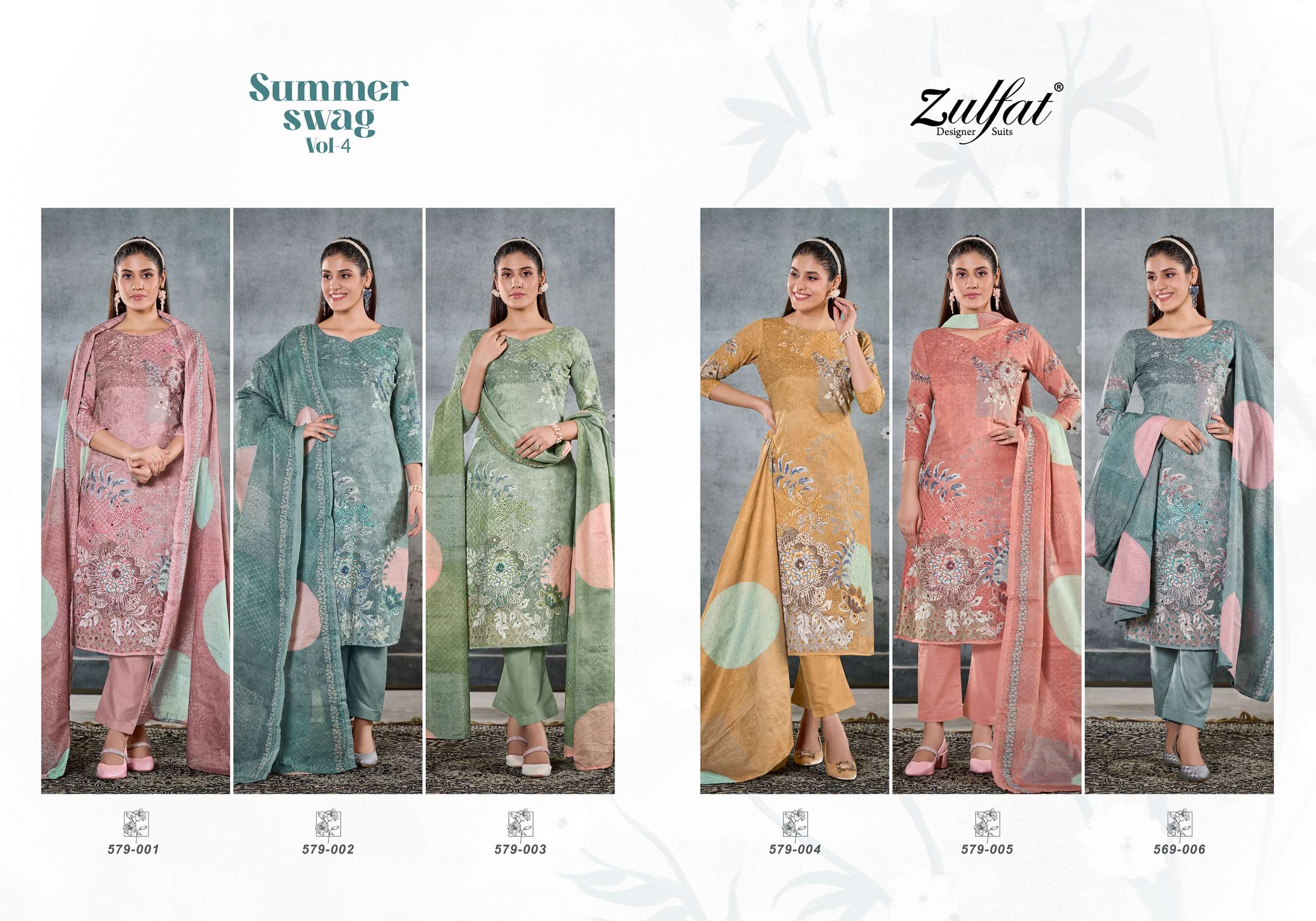 ZULFAT DESIGNER SUITS SUMMER SWAG VOL 4 COTTON DESIGNER PRINT SALWAR SUIT