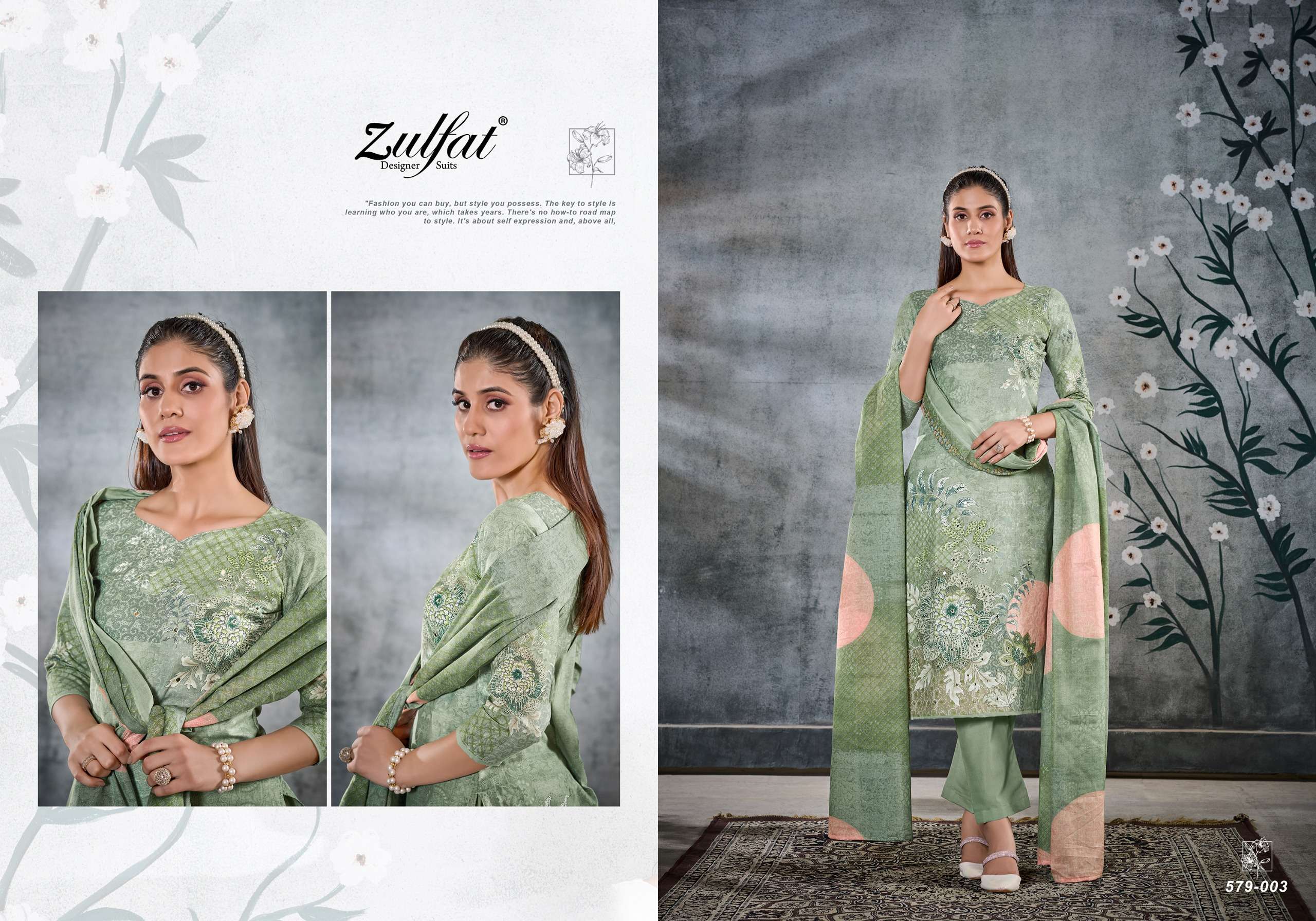 ZULFAT DESIGNER SUITS SUMMER SWAG VOL 4 COTTON DESIGNER PRINT SALWAR SUIT