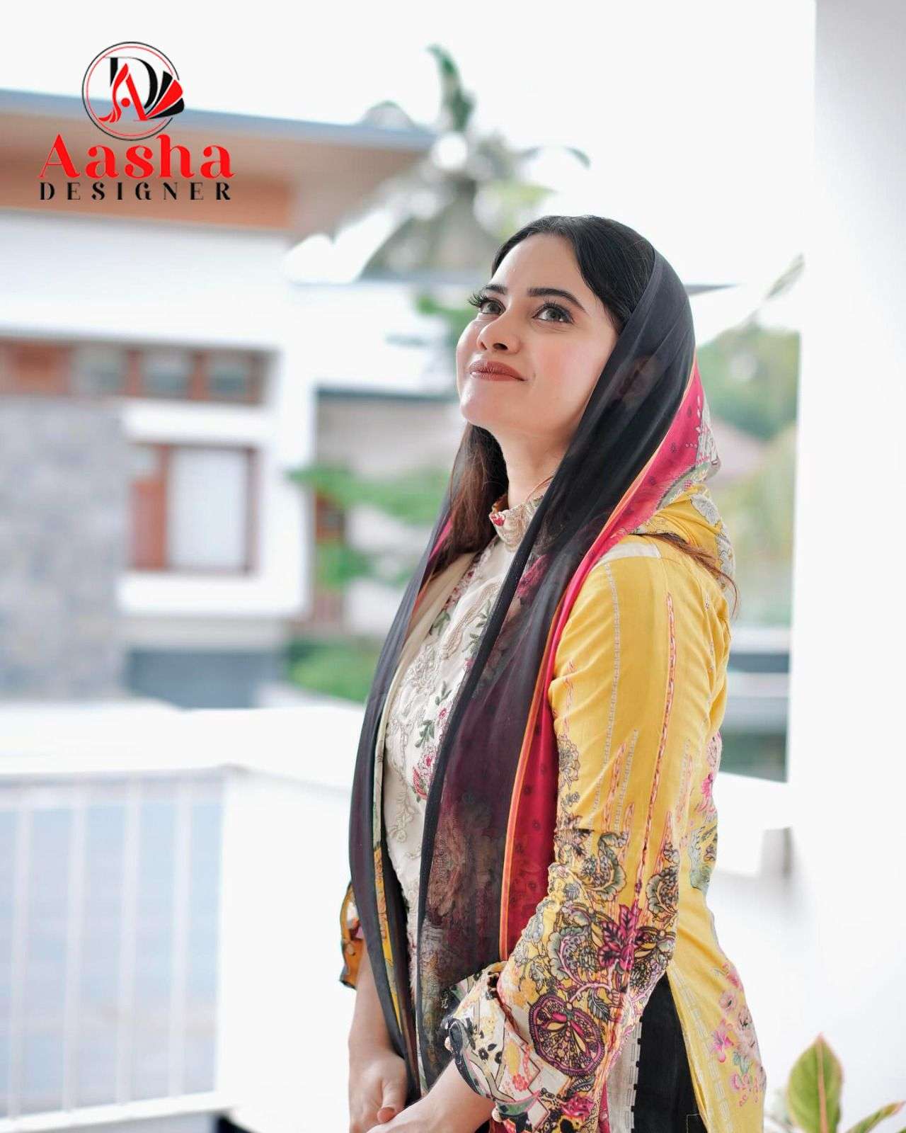 AASHA DESIGNER DESIGN NO - 1080 PURE COTTON PRINT WITH EXCLUSIVE PATCH EMBROIDERY SALWAR SUIT