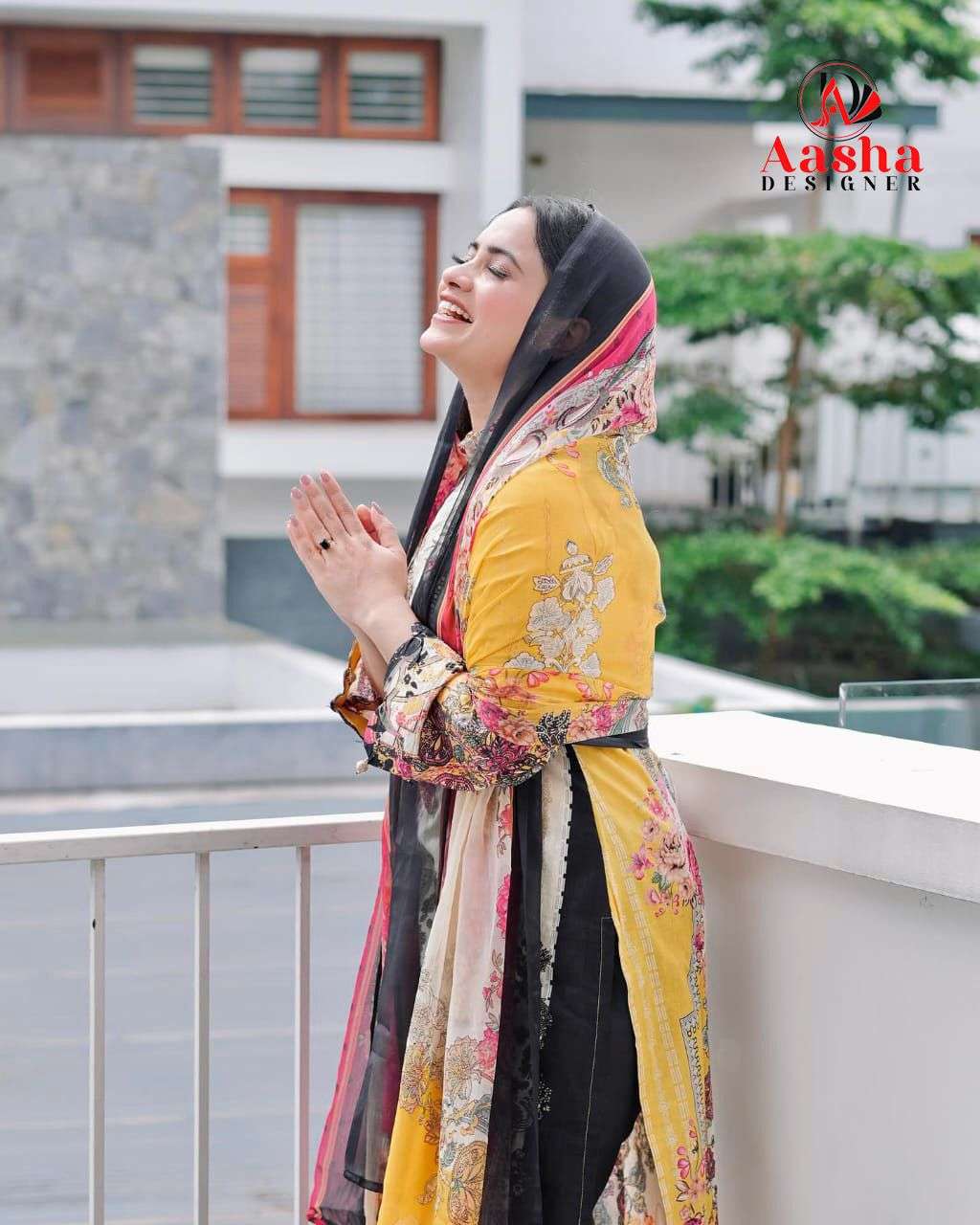 AASHA DESIGNER DESIGN NO - 1080 PURE COTTON PRINT WITH EXCLUSIVE PATCH EMBROIDERY SALWAR SUIT