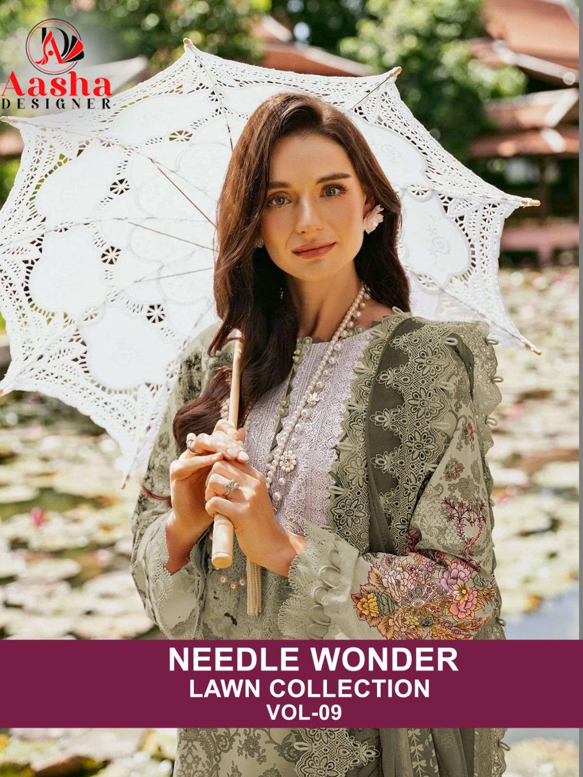 AASHA DESIGNER  NEEDLE WONDER VOL-9  DESIGN NO -1138-AB PURE COTTON PRINT HEAVY EMBROIDERY SALWAR SUIT