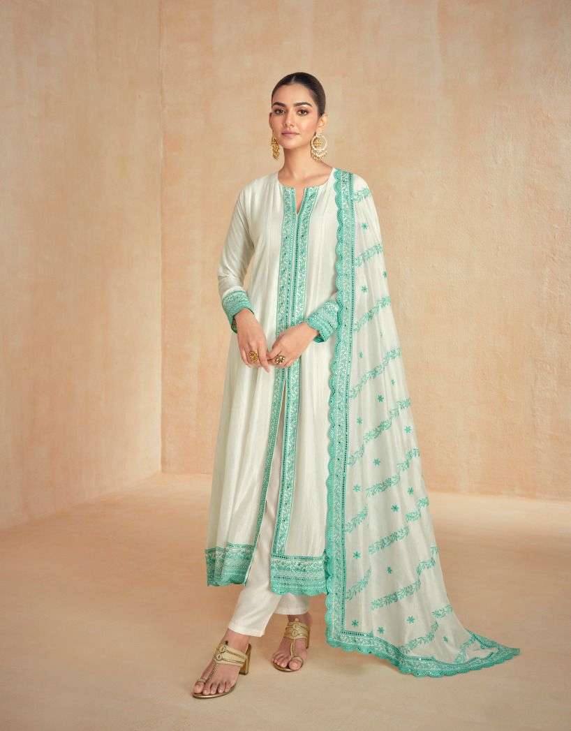 AASHIRWAD CREATION RUBAL SILK BEAUTIFUL DESIGNER GOWN SUIT