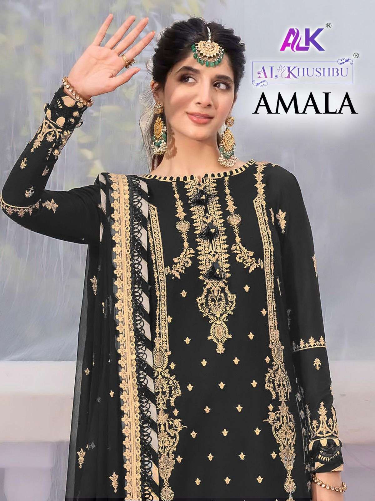 AL KHUSHBU  AMALA VOL-1 DESIGN NO - 5073 ABC GEORGETTE HEAVY EMBROIDERED PAKISTANI SUIT