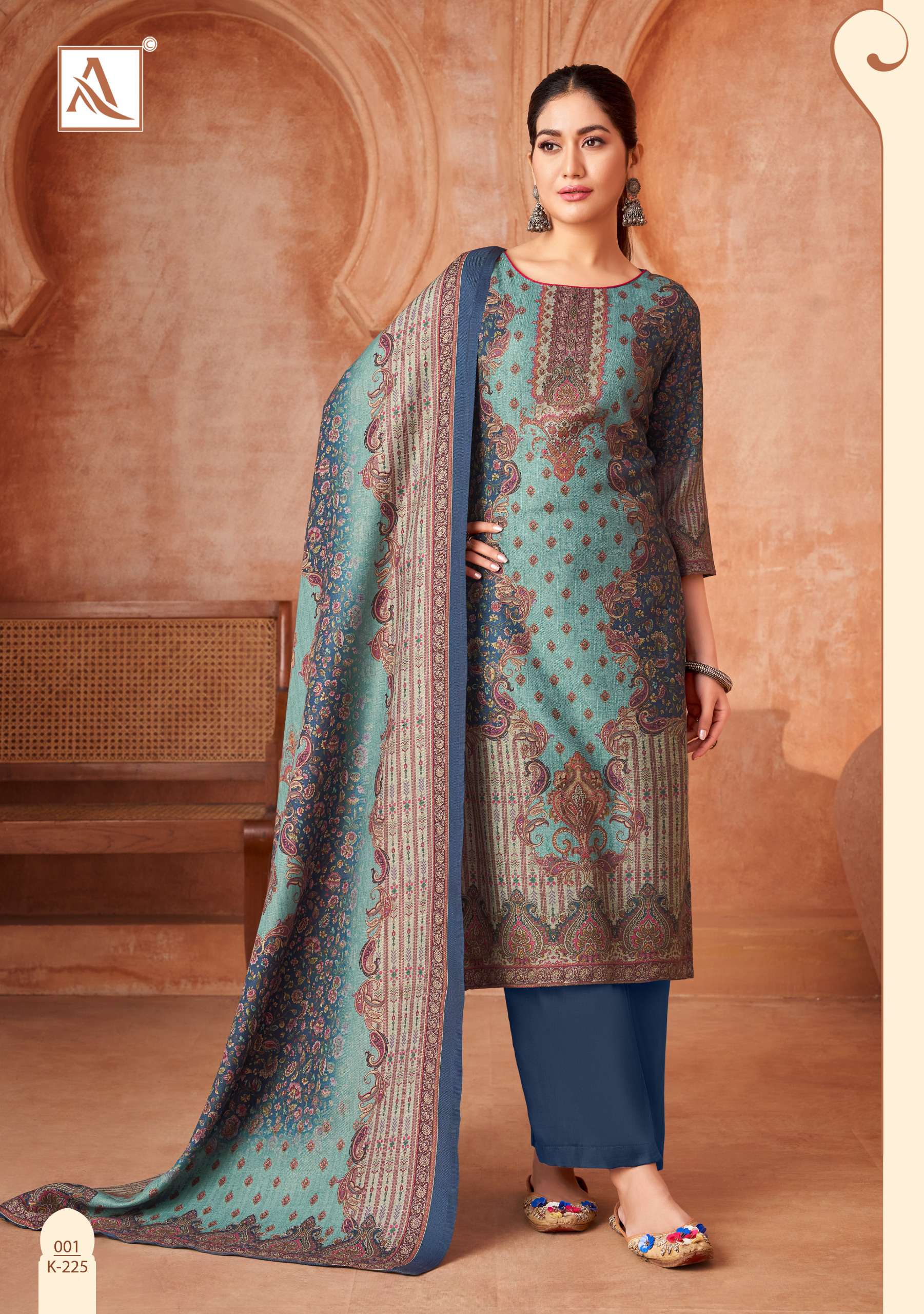 ALOK SUITS NIRVANA VISCOSE DIGITAL PRINT WITH FANCY WORK SUIT