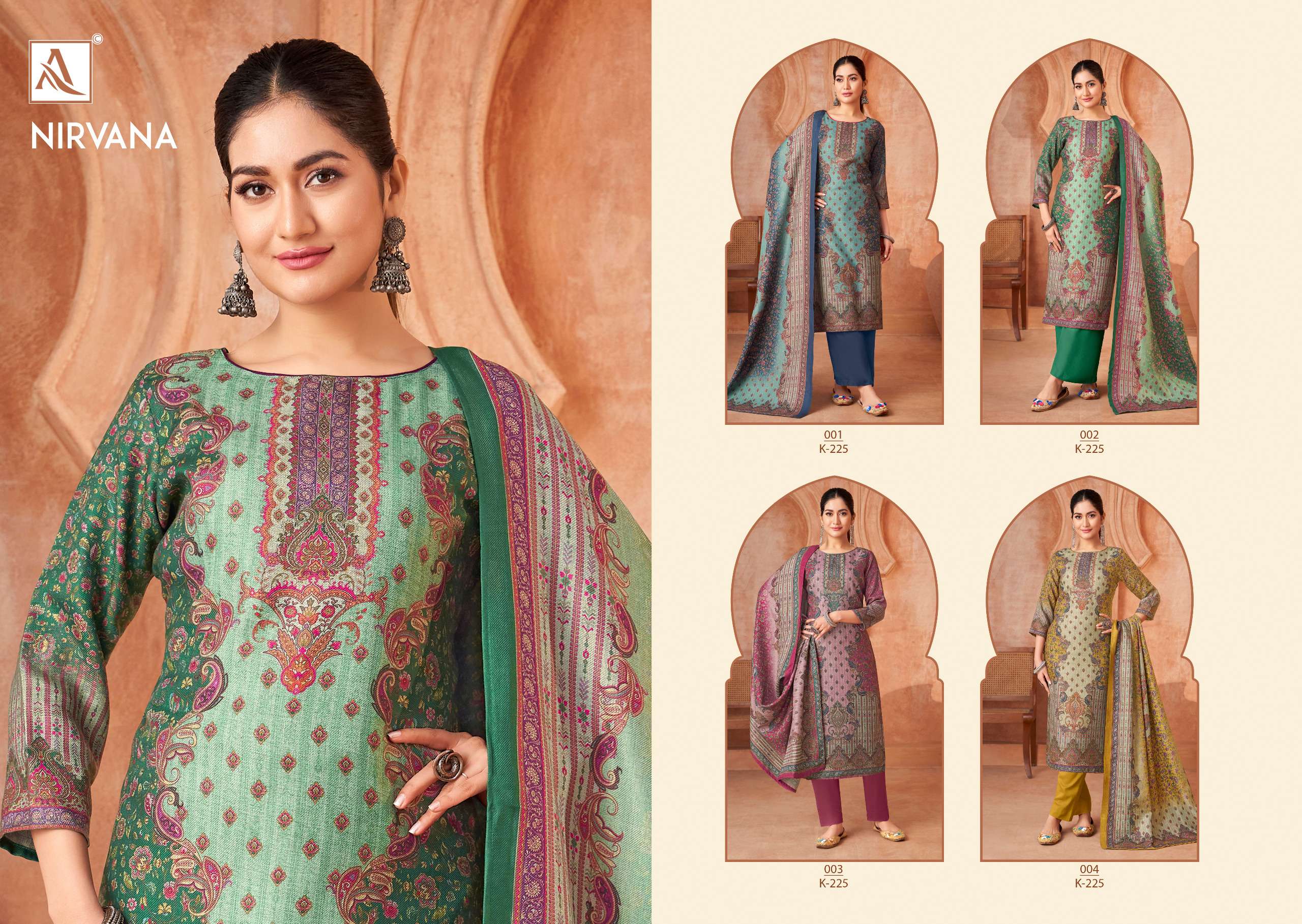 ALOK SUITS NIRVANA VISCOSE DIGITAL PRINT WITH FANCY WORK SUIT