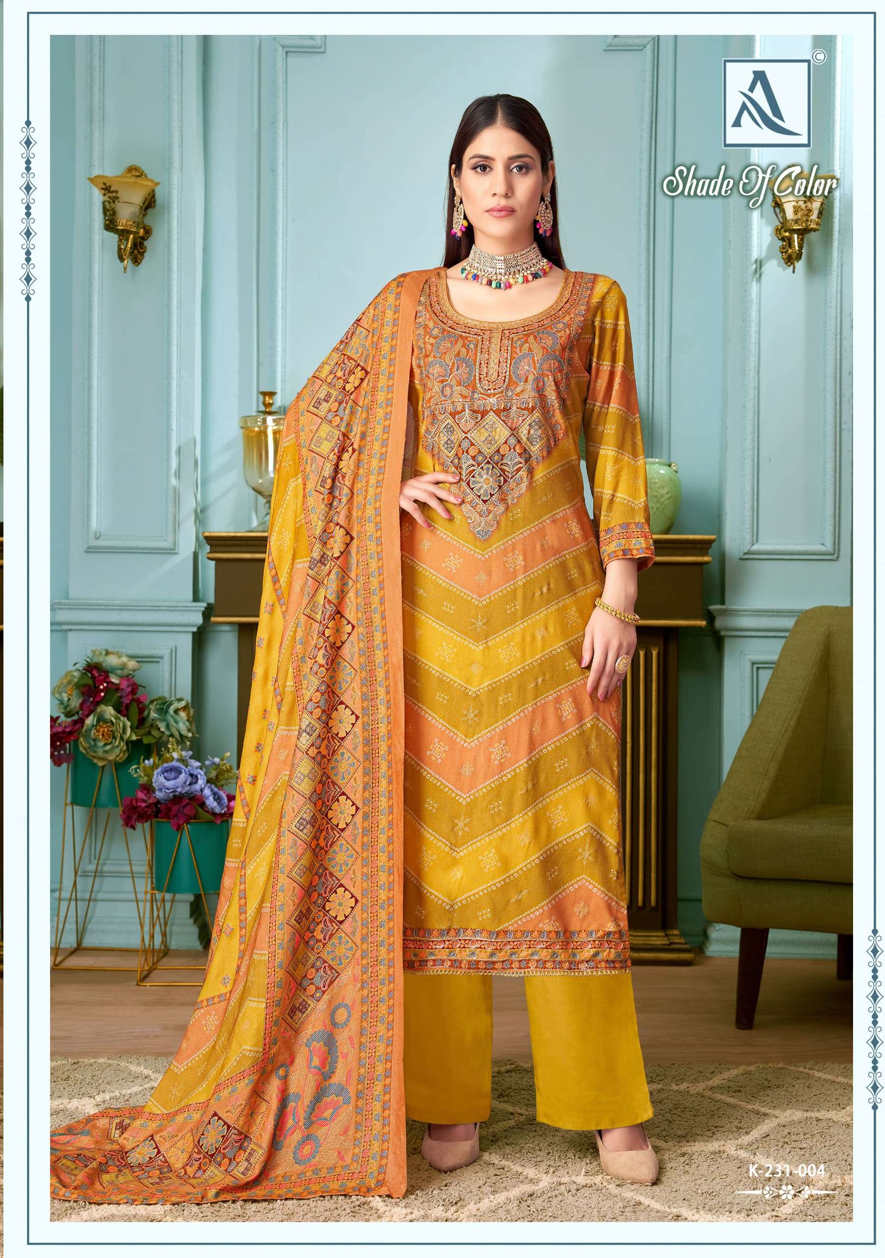 ALOK SUITS SHADE OF COLOR PASHMINA DIGITAL PRINT WITH FANCY WORK SUIT