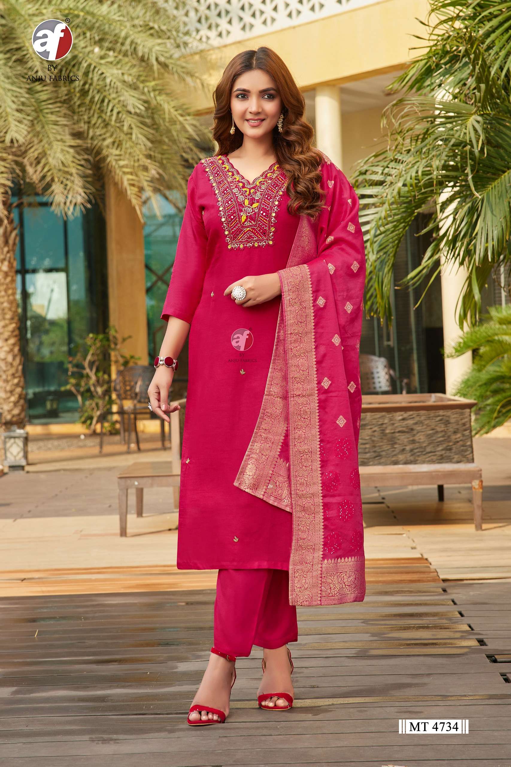 ANJU FABRICS ND 9366 ORGANZA WITH BEAUTIFUL DESIGNER LADIES SUIT