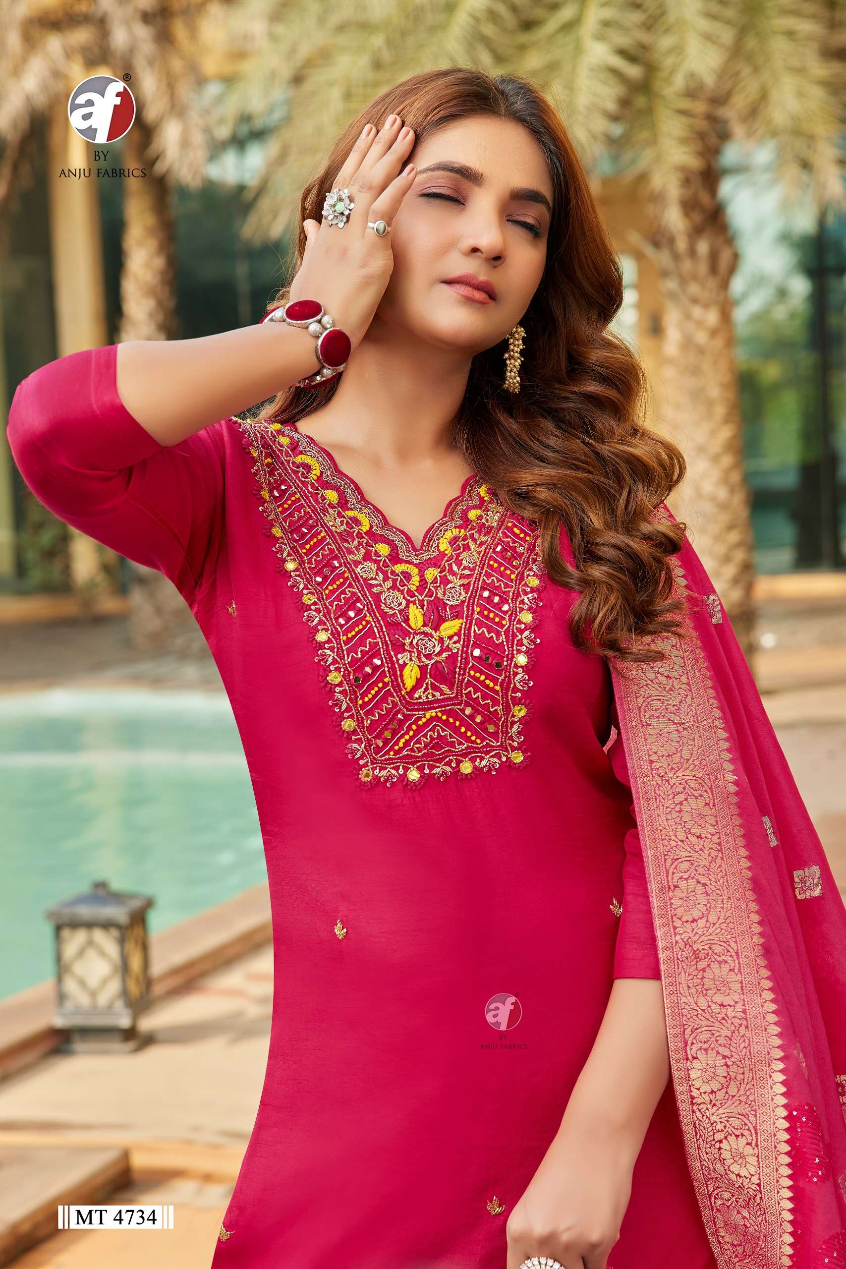 ANJU FABRICS ND 9366 ORGANZA WITH BEAUTIFUL DESIGNER LADIES SUIT