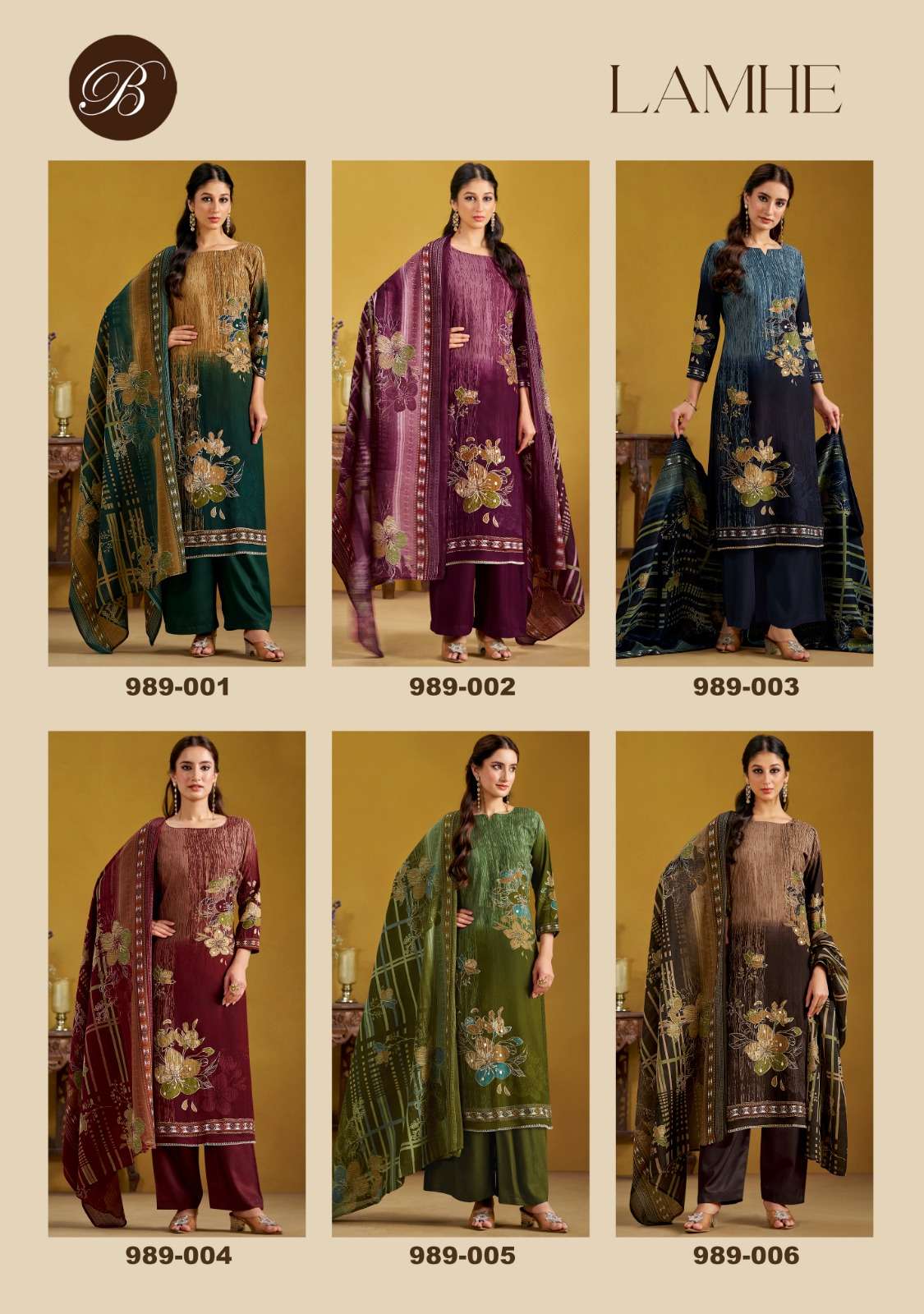 BELLIZA DESIGNER STUDIO LAMHE VISCOSE DIGITAL PRINT WITH HAND WORK SUIT