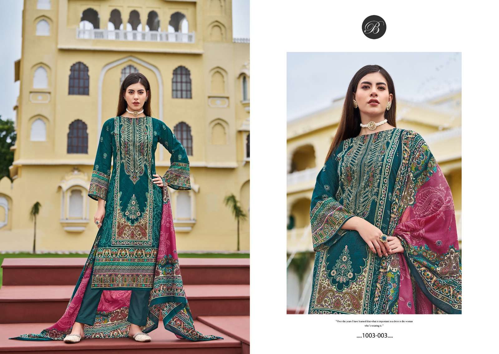 BELLIZA DESIGNER STUDIO NAIRA VOL 81 COTTON DIGITAL PRINT WITH FANCY WORK SUIT