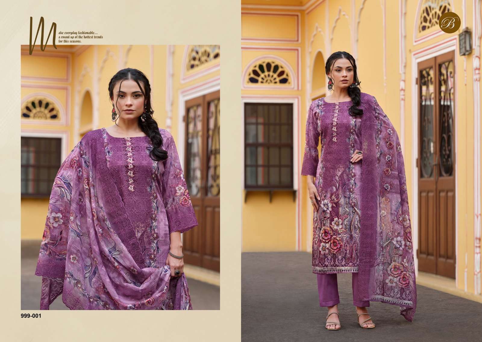 BELLIZA DESIGNER STUDIO NAKKASHI COTTON DIGITAL PRINT WITH EMBROIDERY WORK SUIT