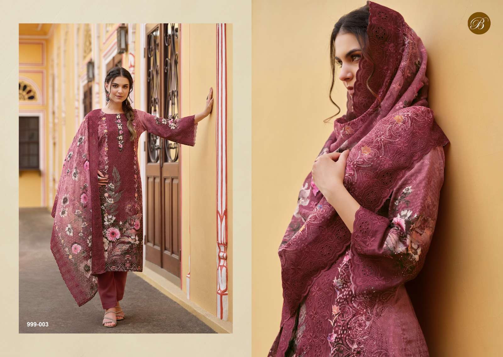 BELLIZA DESIGNER STUDIO NAKKASHI COTTON DIGITAL PRINT WITH EMBROIDERY WORK SUIT