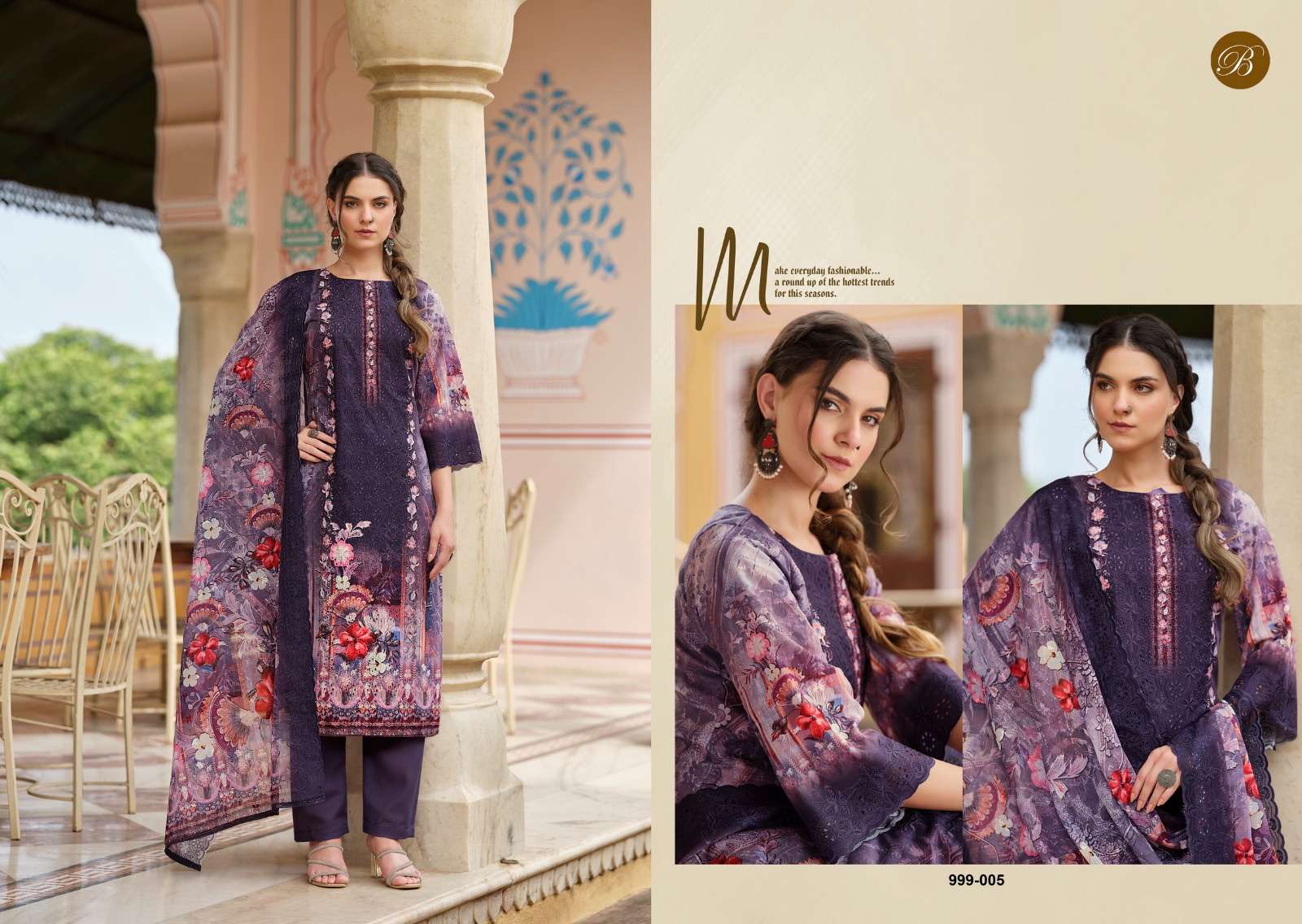 BELLIZA DESIGNER STUDIO NAKKASHI COTTON DIGITAL PRINT WITH EMBROIDERY WORK SUIT