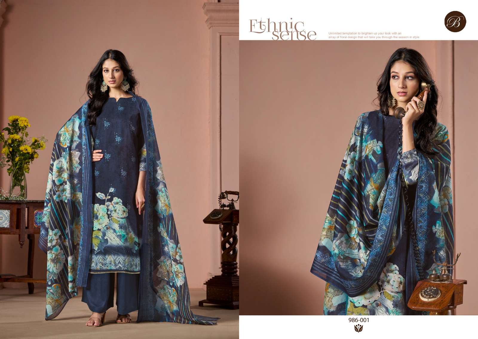 BELLIZA DESIGNER STUDIO SABAA RAYON DIGITAL PRINTS WITH FANCY WORK SUIT