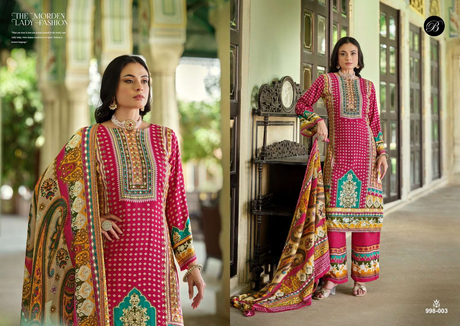 BELLIZA DESIGNER STUDIO SHAHEEN RAYON DIGITAL PRINT WITH WORK SUIT