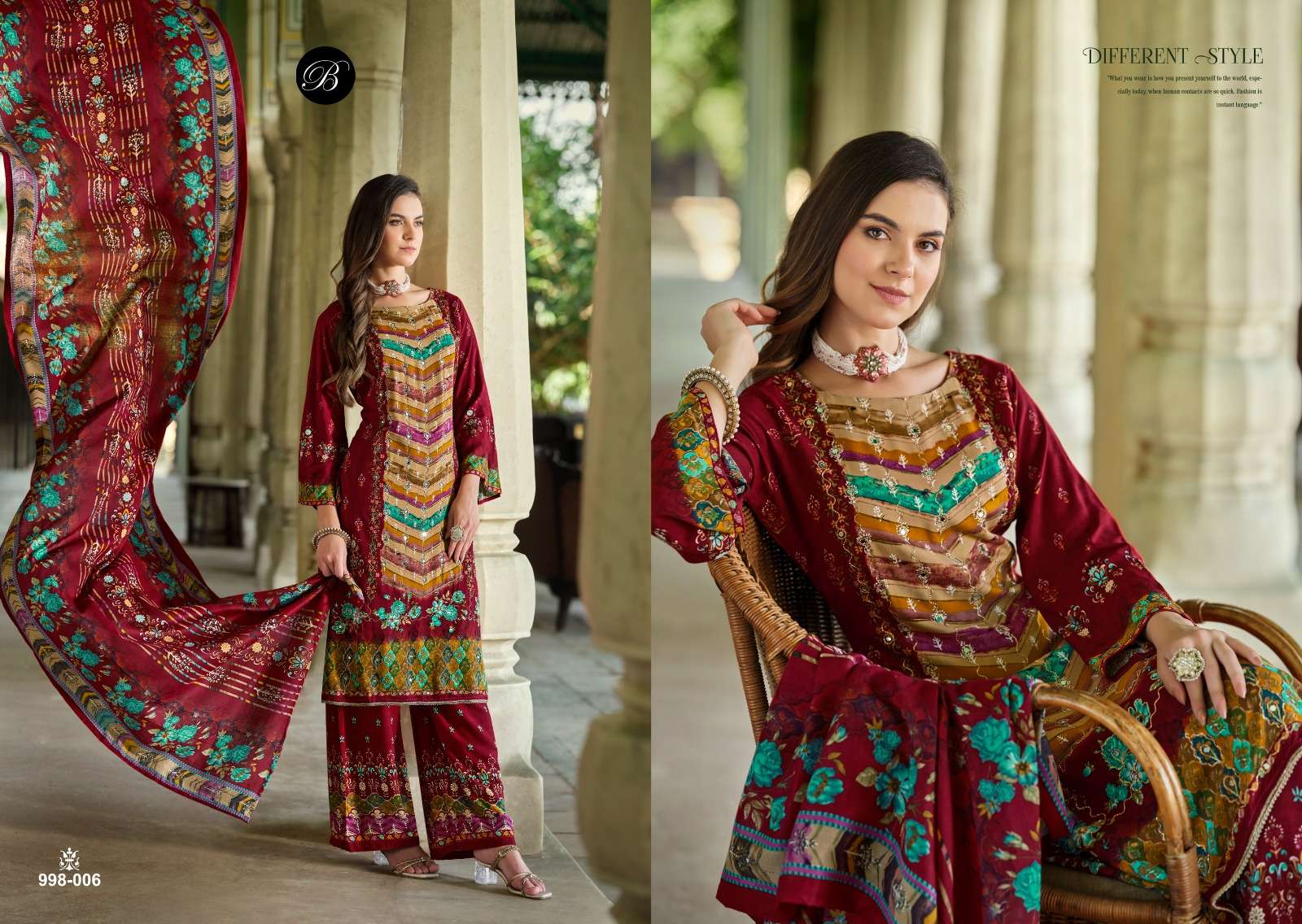 BELLIZA DESIGNER STUDIO SHAHEEN RAYON DIGITAL PRINT WITH WORK SUIT