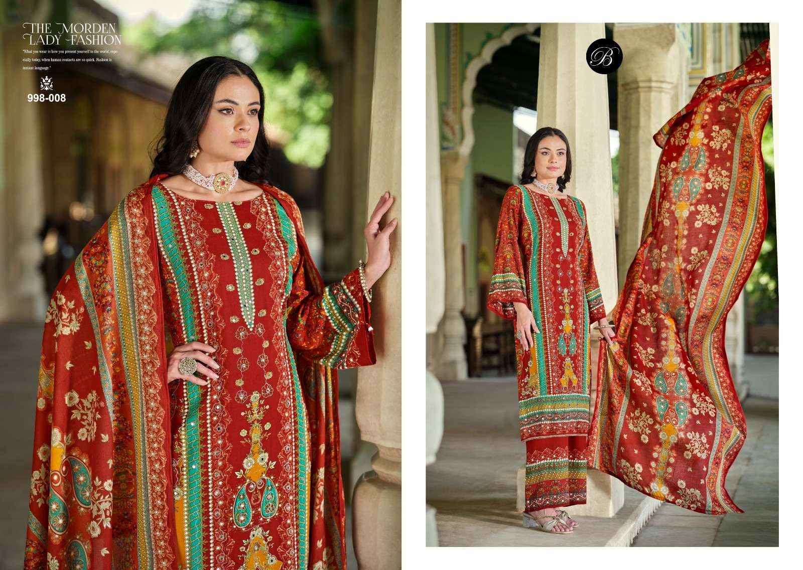 BELLIZA DESIGNER STUDIO SHAHEEN RAYON DIGITAL PRINT WITH WORK SUIT