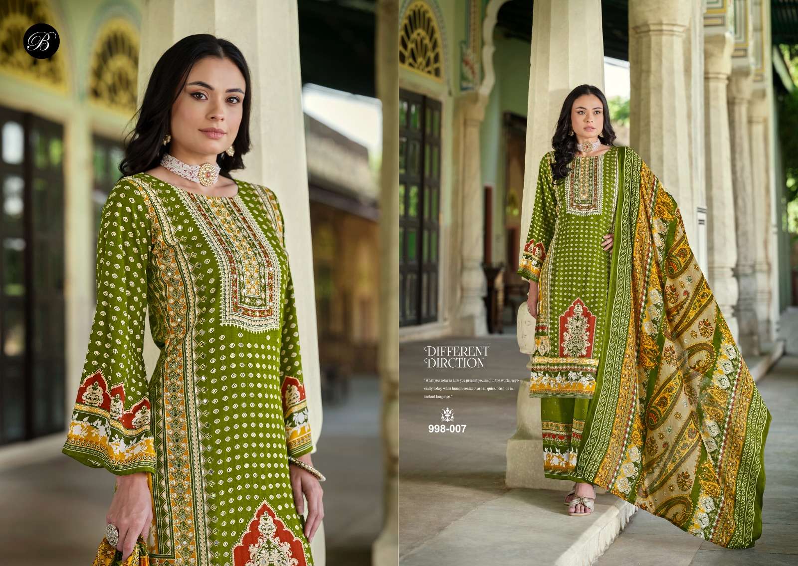 BELLIZA DESIGNER STUDIO SHAHEEN RAYON DIGITAL PRINT WITH WORK SUIT