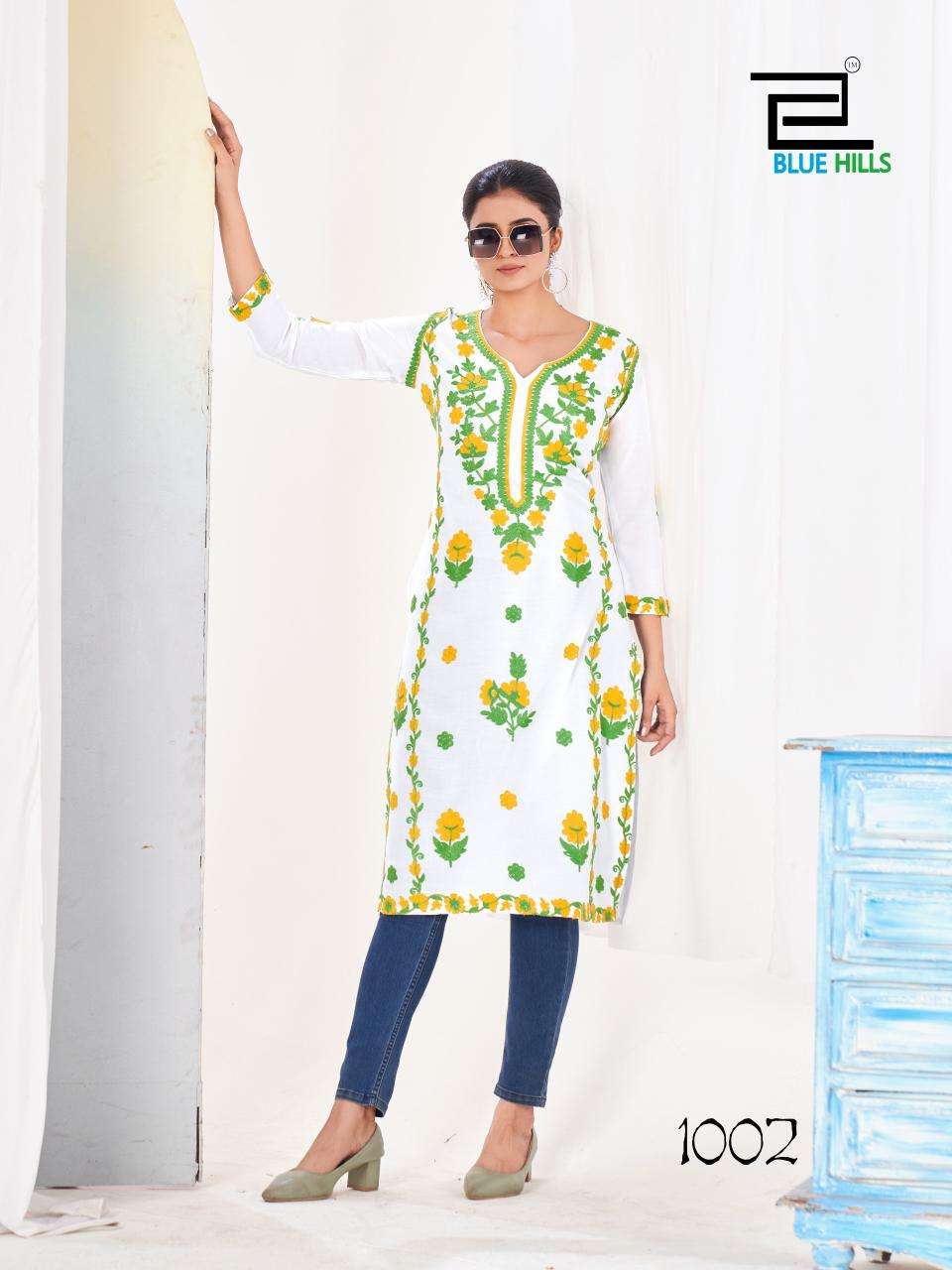 BLUE HILLS YAMINI RAYON FANCY WORKS LADIES KURTI