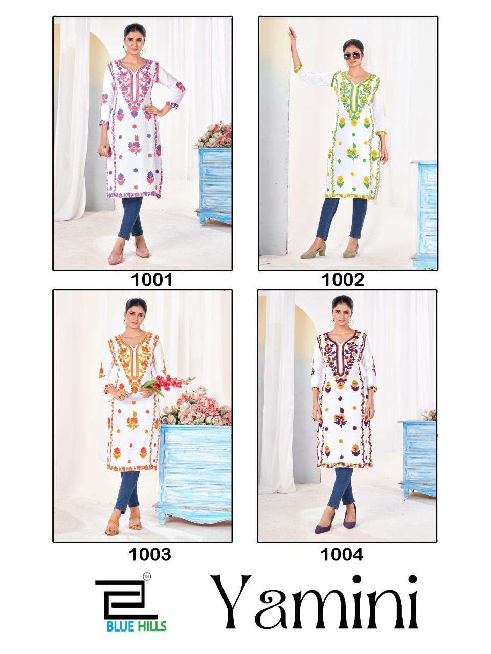 BLUE HILLS YAMINI RAYON FANCY WORKS LADIES KURTI