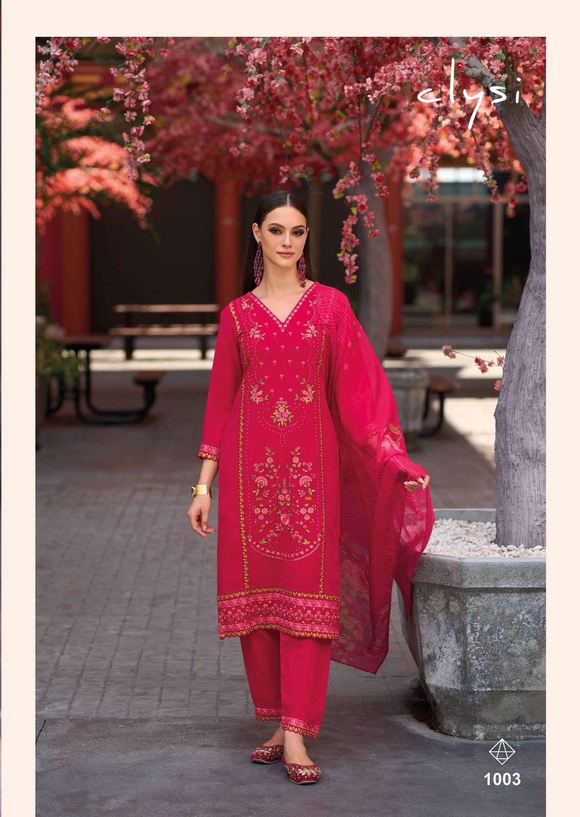 CLYSI SOFIYA VISCOSE FANCY HAND WORK DESIGNER KURTI COMBO SET 