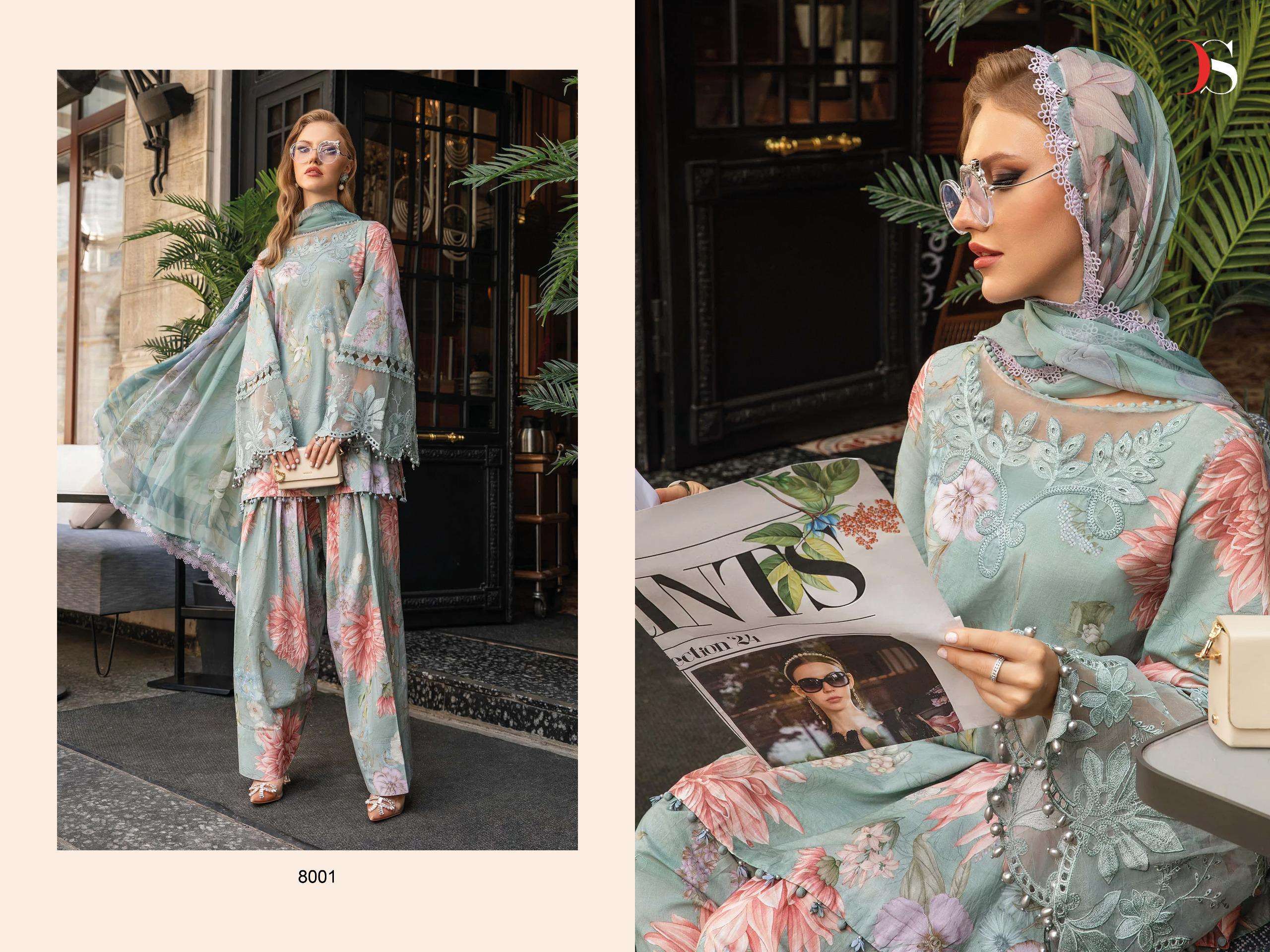 DEEPSY SUITS MARIA B M PRINTS 24 VOL 4 COTTON FANCY WORK SALWAR KAMEEZ 