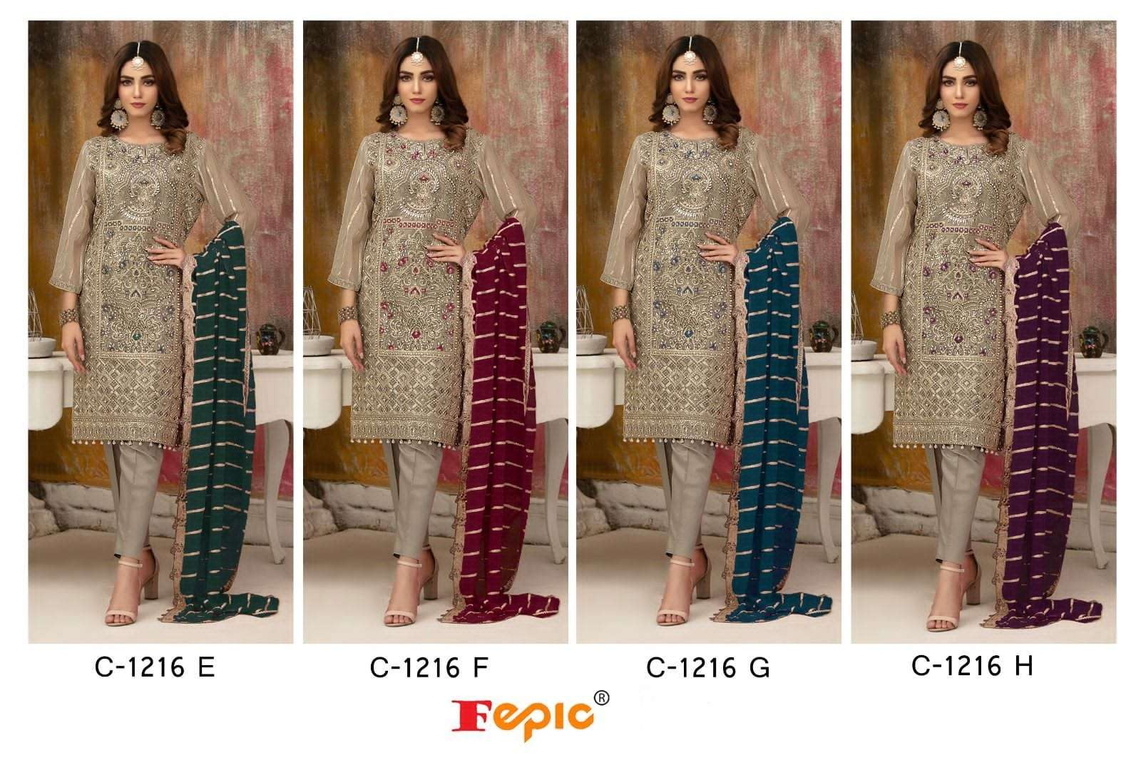 FEPIC ROSEMEEN C 1216 HEAVY EMBROIDERY DESIGNER PAKISTANI SUIT