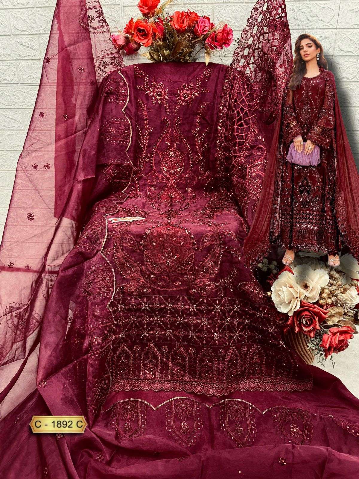  FEPIC ROSEMEEN C 1892 GORGEOUS EMBROIDERED WEDDING WEAR SUIT
