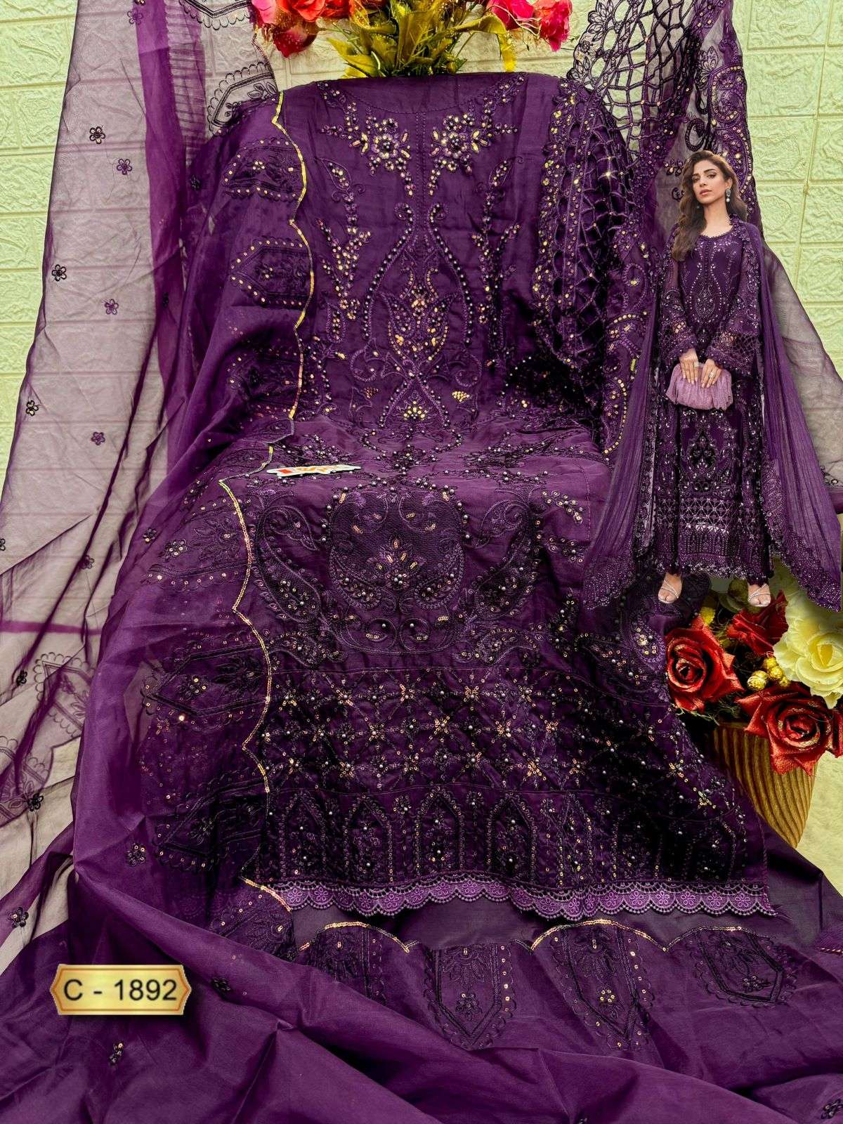  FEPIC ROSEMEEN C 1892 GORGEOUS EMBROIDERED WEDDING WEAR SUIT