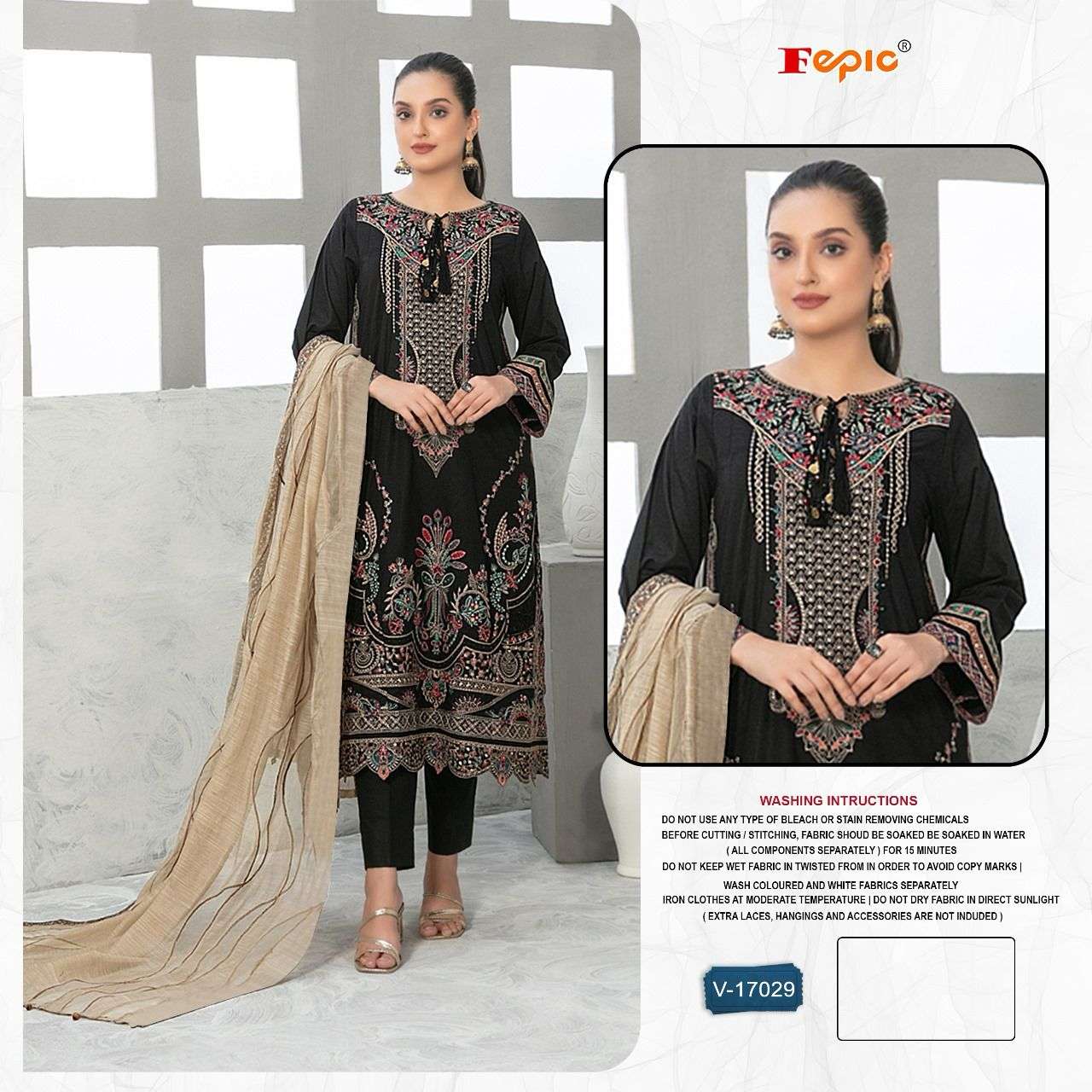 FEPIC ROSEMEEN  V 17029 VELVET EMBROIDERED PAKISTANI SUIT