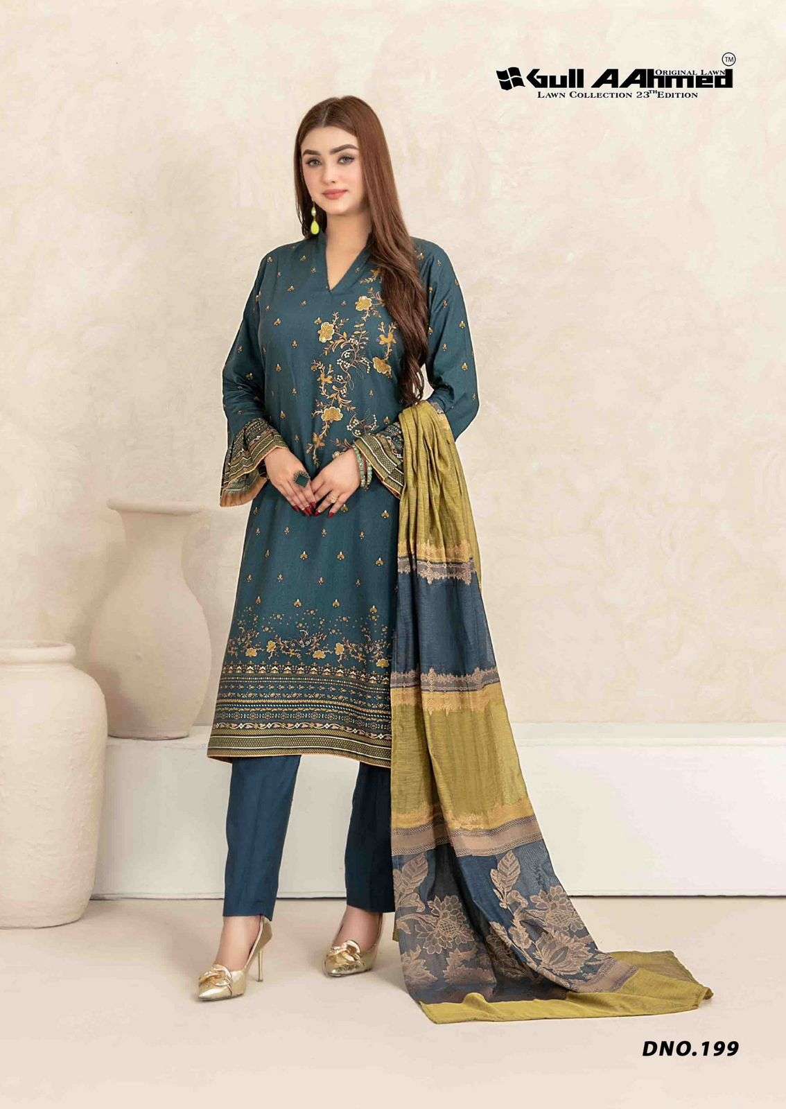 GULL AAHMED LAWN COLLECTION VOL 23 LAWN COTTON DIGITAL PRINT SUIT