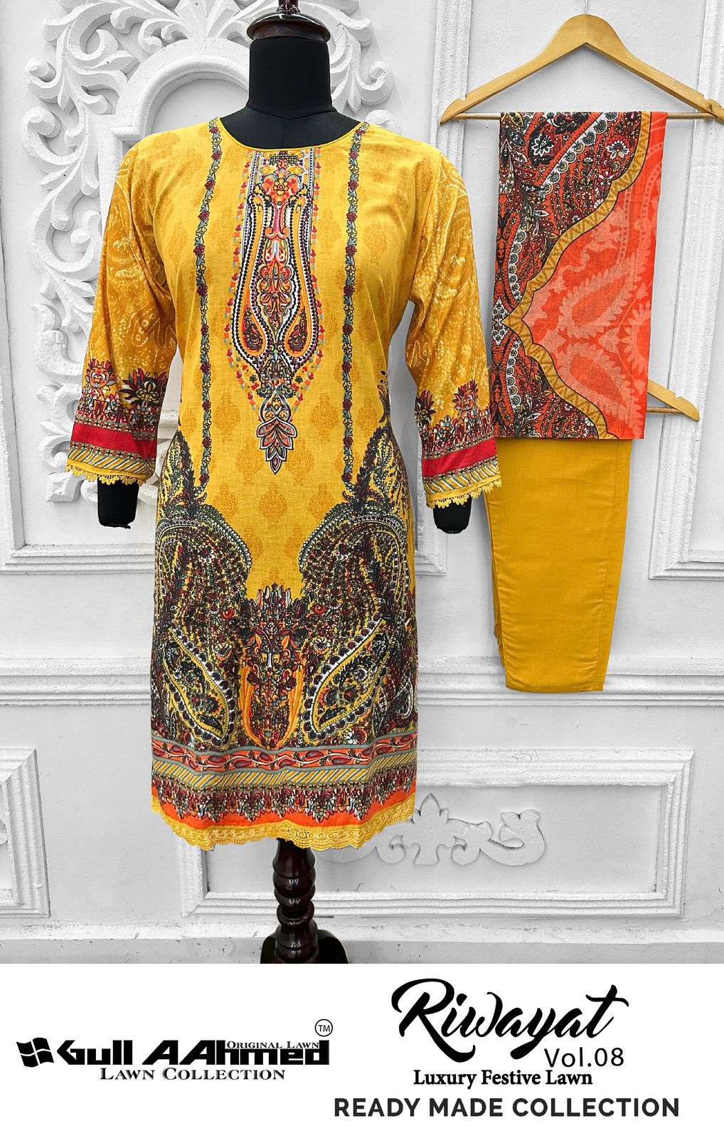 GULL AAHMED RIWAYAT VOL 8 READY MADE COLLECTION LAWN COTTON SUIT