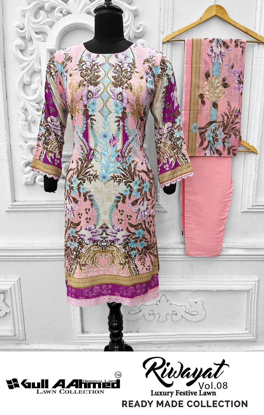 GULL AAHMED RIWAYAT VOL 8 READY MADE COLLECTION LAWN COTTON SUIT