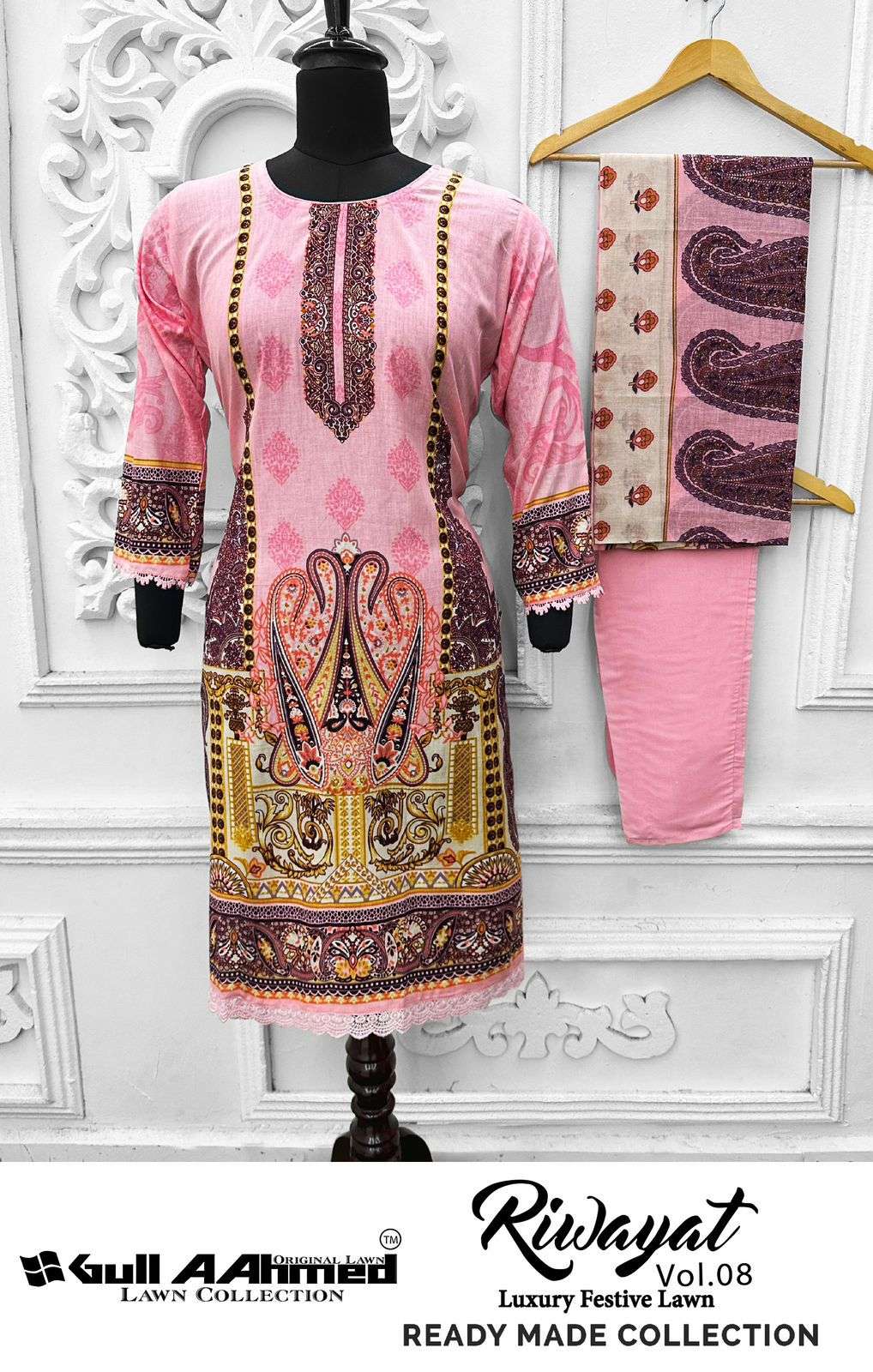 GULL AAHMED RIWAYAT VOL 8 READY MADE COLLECTION LAWN COTTON SUIT