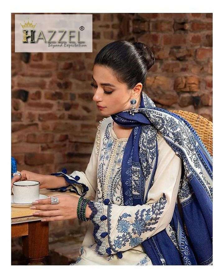 HAZEEL DESIGN NO - H-O47 RAYON WITH COTTON THREAD EMBROIDERY BEAUTIFUL DESIGN PAKISTANI PARTY WEAR SUIT