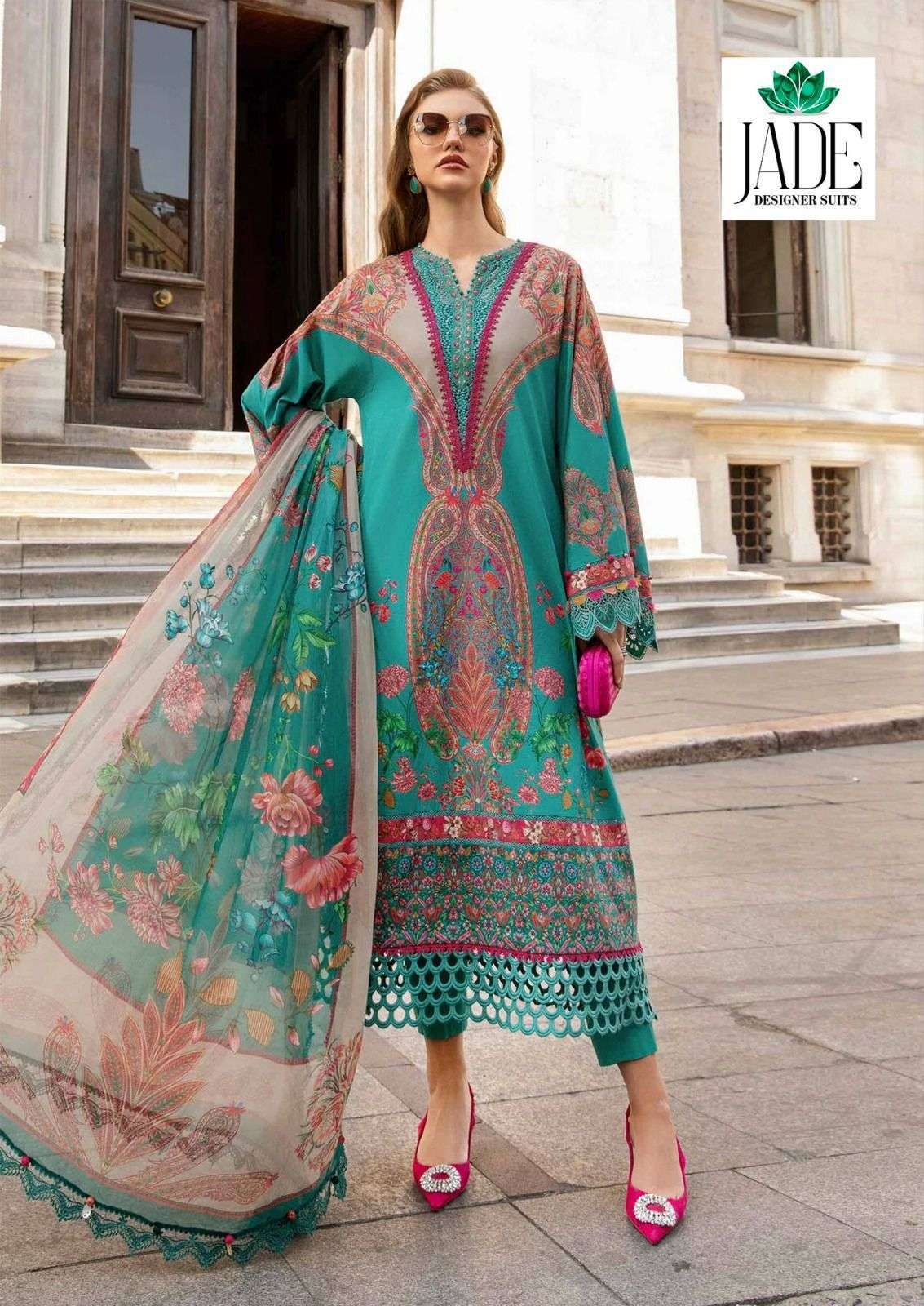 JADE CRIMSON EXCLUSIVE HEAVY LAWN COLLECTION VOL 11 DIGITAL PRINT SUIT