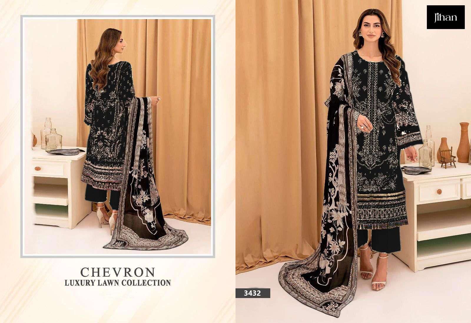 JIHAN DESIGN NO - 3431-3432-3433 PURE LAWN  COTTON HEAVY SELF EMBROIDERED SALWAR SUIT