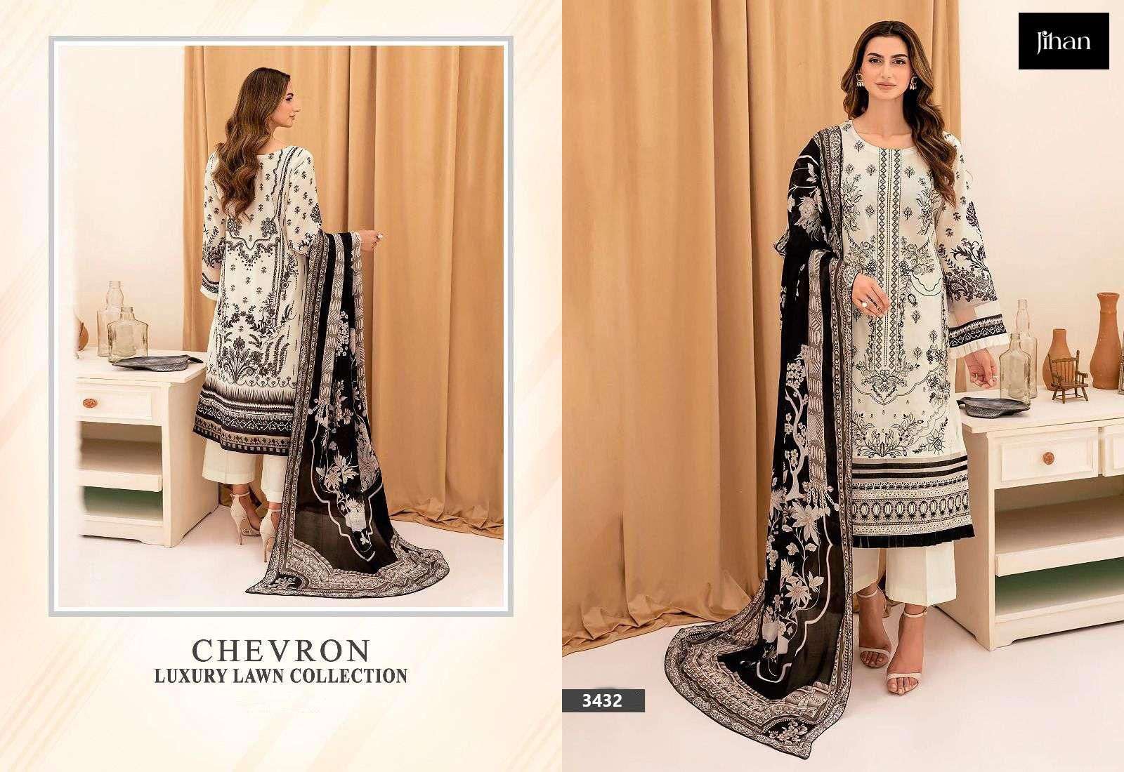 JIHAN DESIGN NO - 3431-3432-3433 PURE LAWN  COTTON HEAVY SELF EMBROIDERED SALWAR SUIT