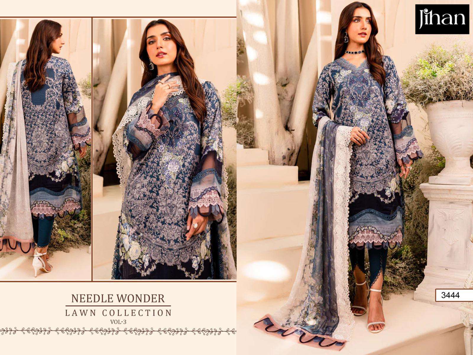 JIHAN DESIGN NO - 3439-3440-3443-3444 PURE COTTON PRINT PATCH EMBROIDERY SALWAR SUIT
