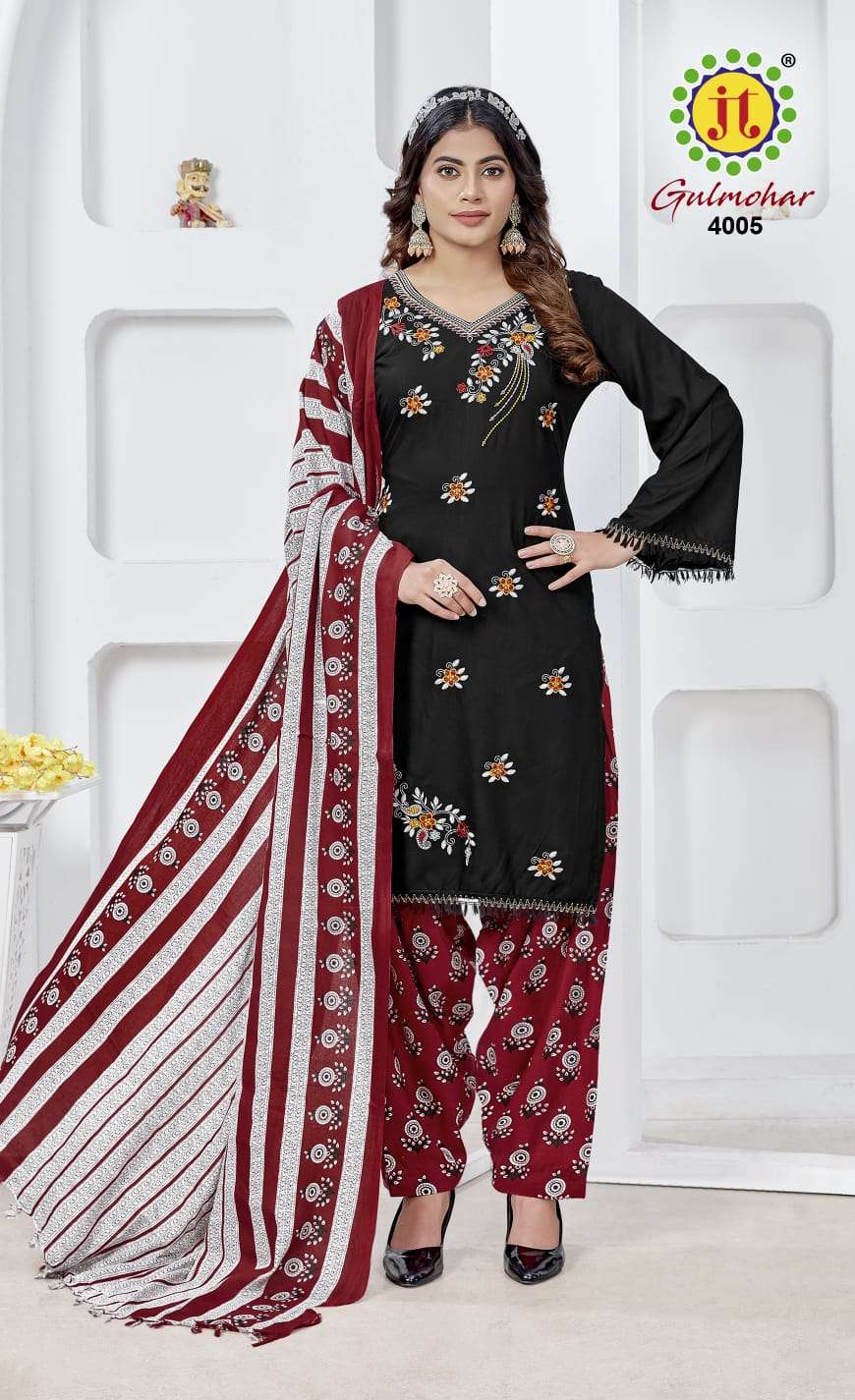 JT GULMOHAR VOL 4 RAYON FANCY EMBROIDERY WORKS SUIT