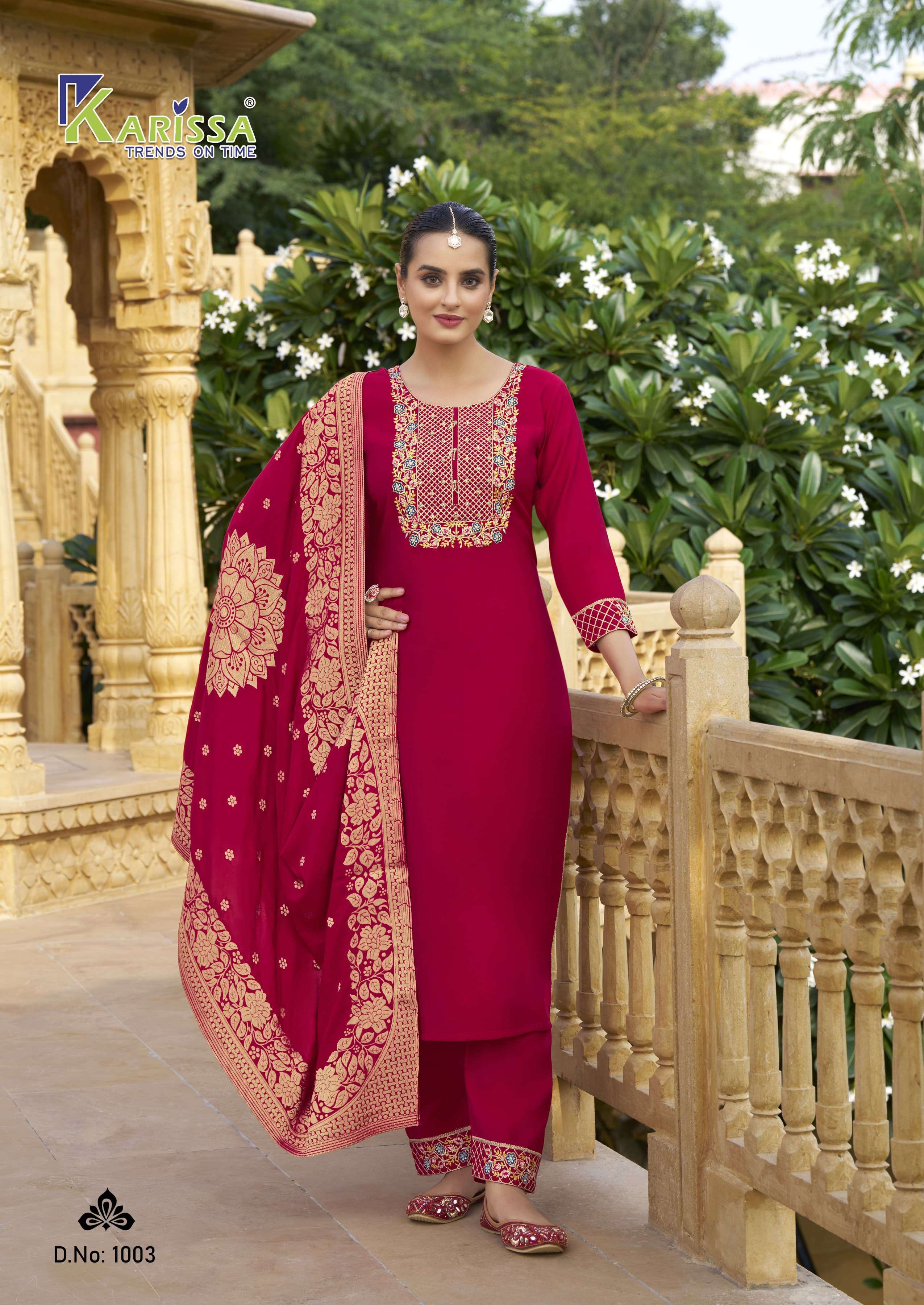 KARISSA ROSHANI NX VISCOSE SILK DESIGNER LADIES SUIT