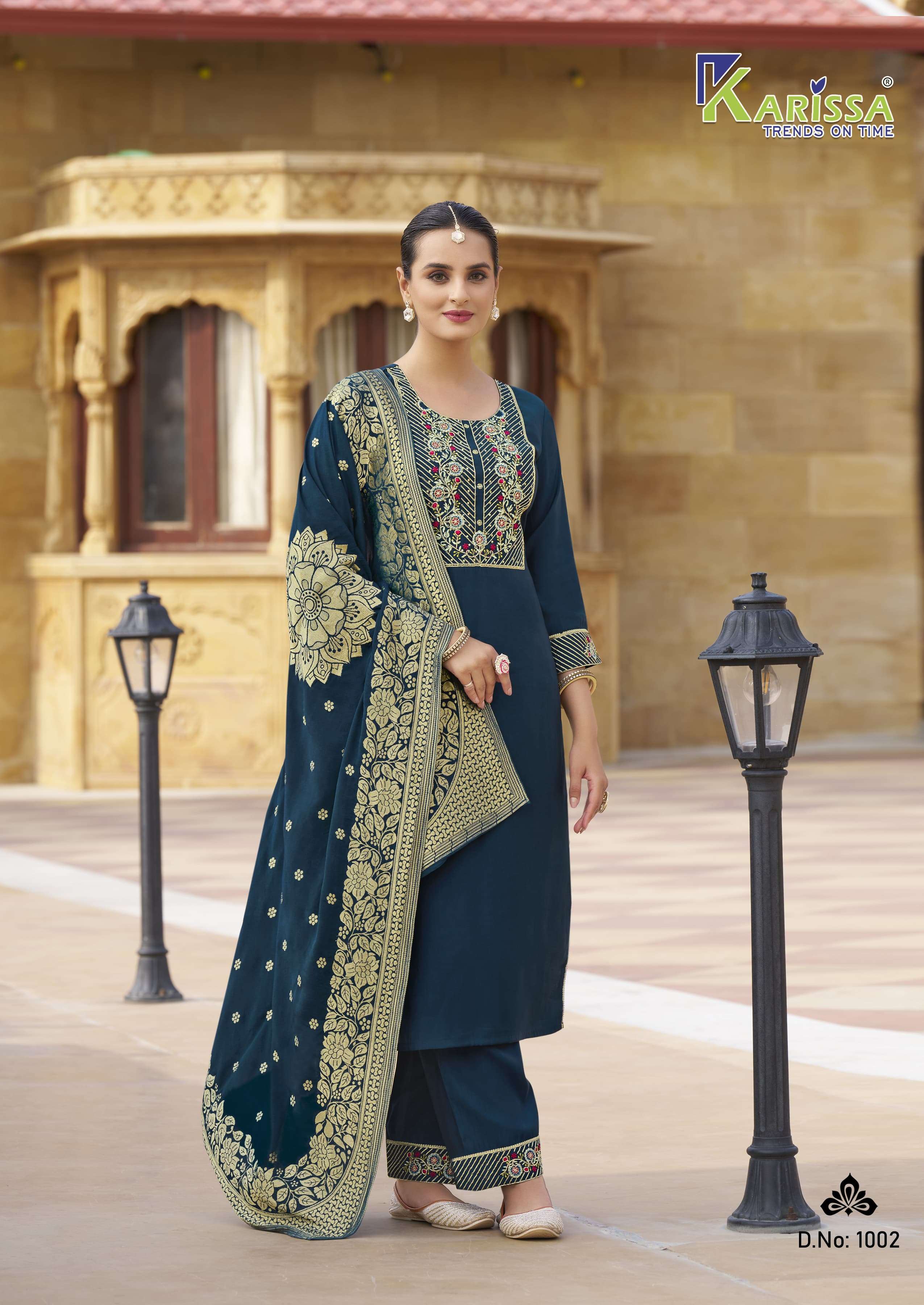 KARISSA ROSHANI NX VISCOSE SILK DESIGNER LADIES SUIT
