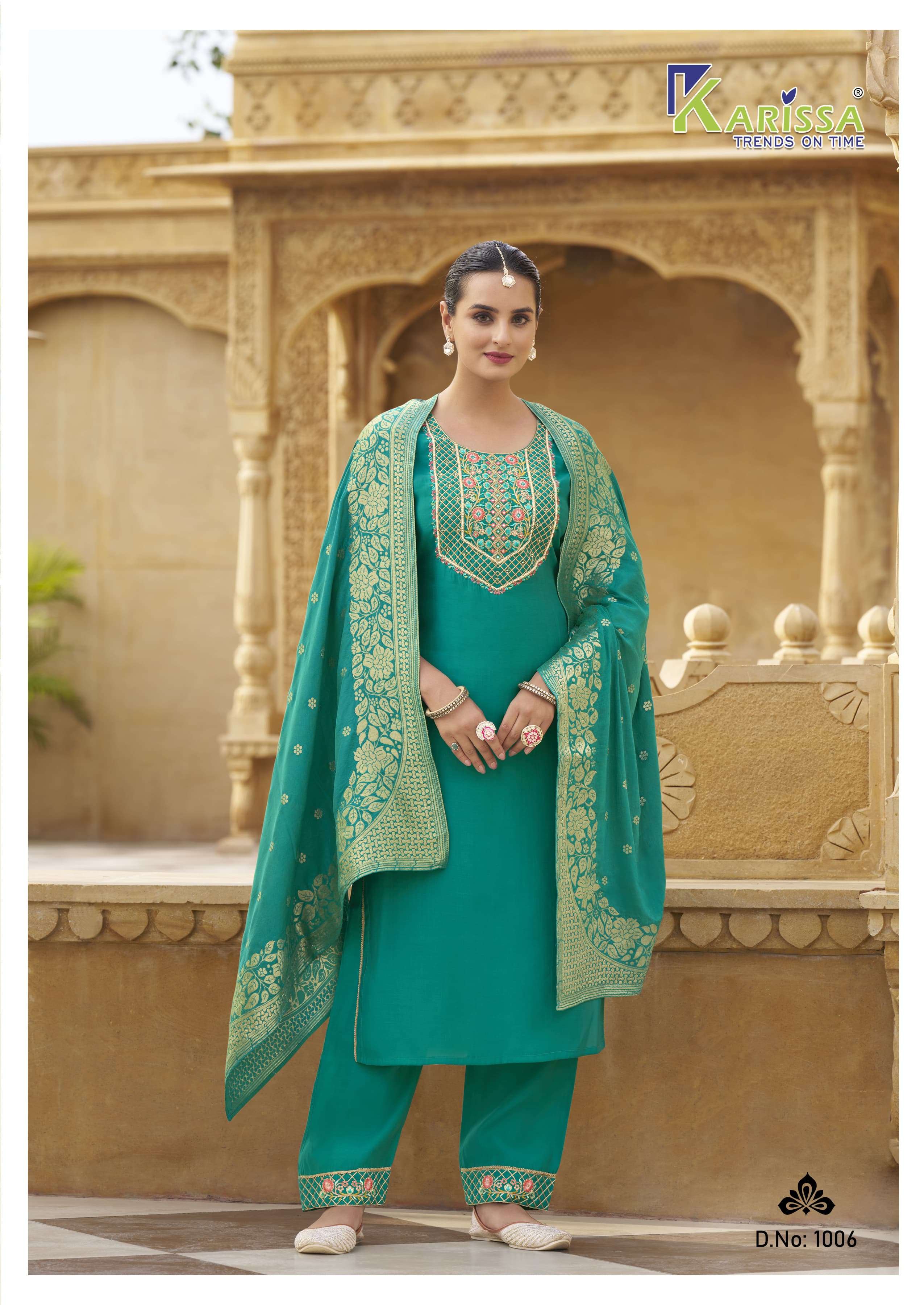 KARISSA ROSHANI NX VISCOSE SILK DESIGNER LADIES SUIT