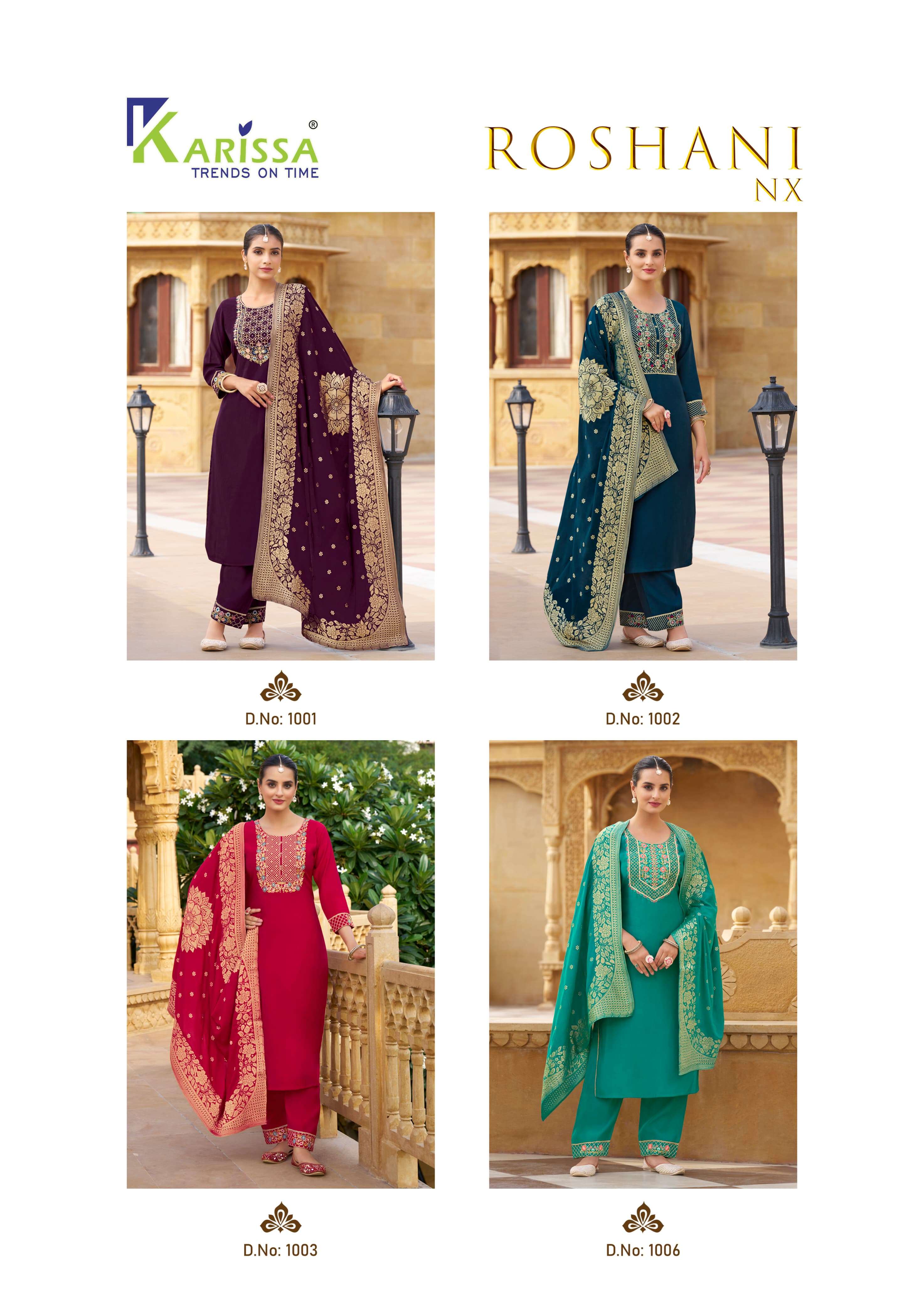 KARISSA ROSHANI NX VISCOSE SILK DESIGNER LADIES SUIT