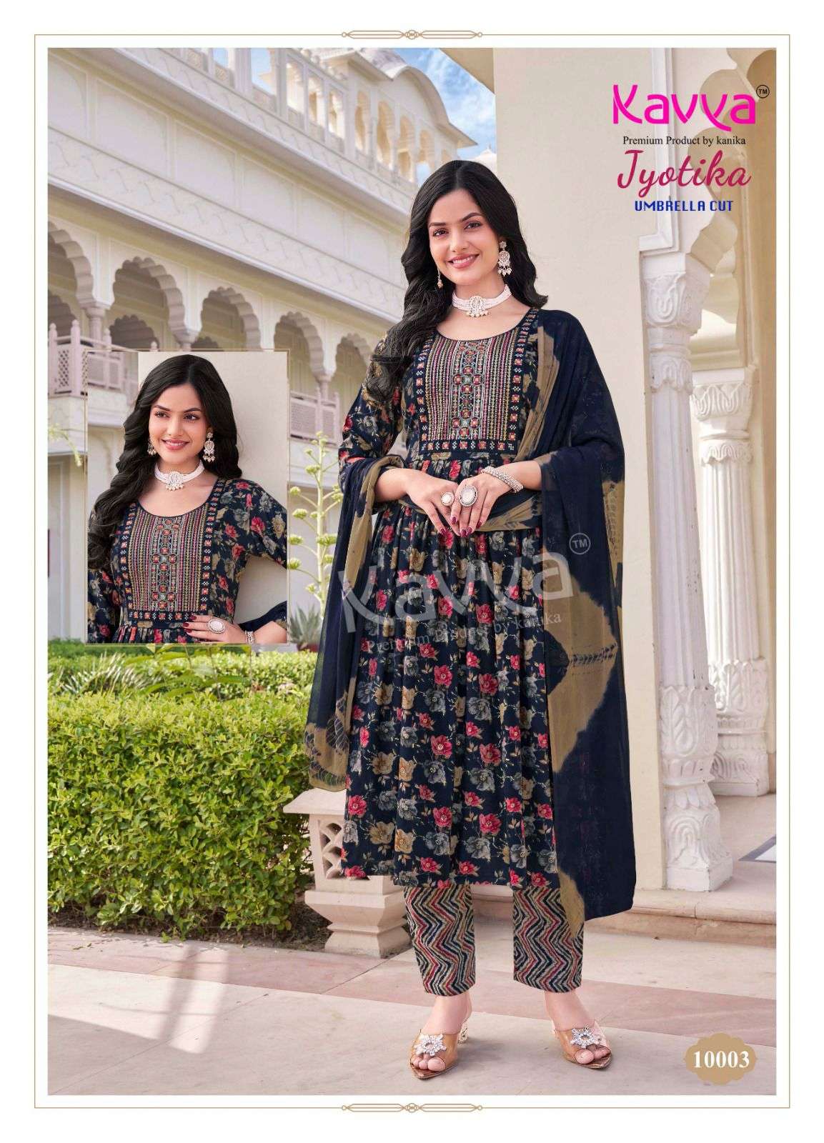 KAVYA JYOTIKA VOL 10 CAPSUL FOIL PRINTED UMBRELLA CUT STYLE KURTI COMBO SET 