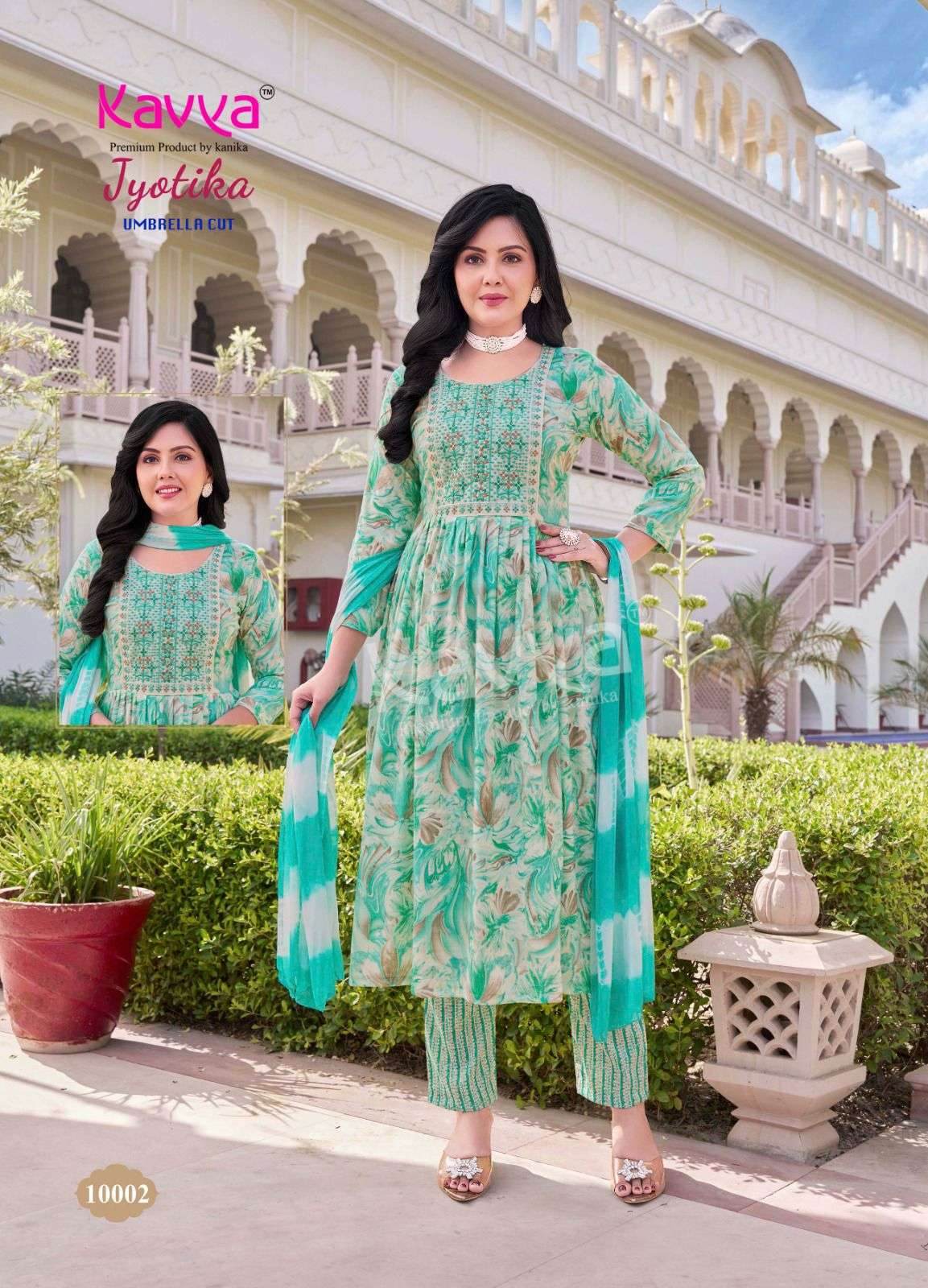 KAVYA JYOTIKA VOL 10 CAPSUL FOIL PRINTED UMBRELLA CUT STYLE KURTI COMBO SET 
