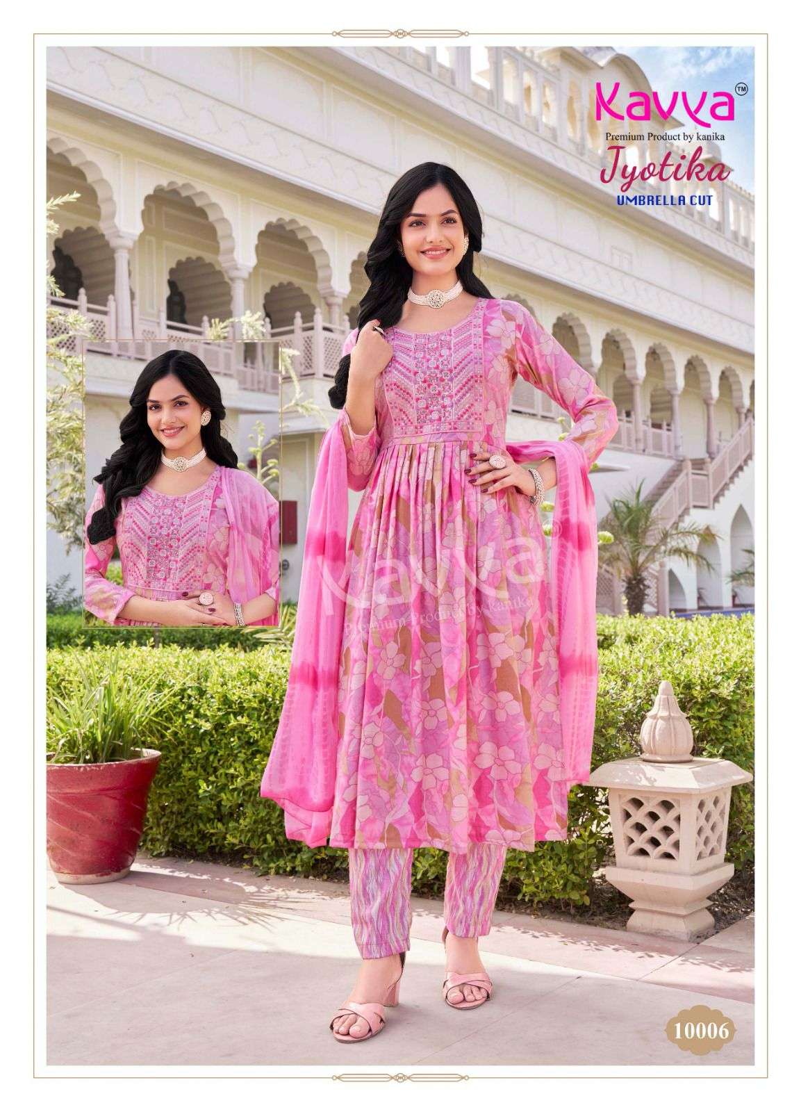 KAVYA JYOTIKA VOL 10 CAPSUL FOIL PRINTED UMBRELLA CUT STYLE KURTI COMBO SET 