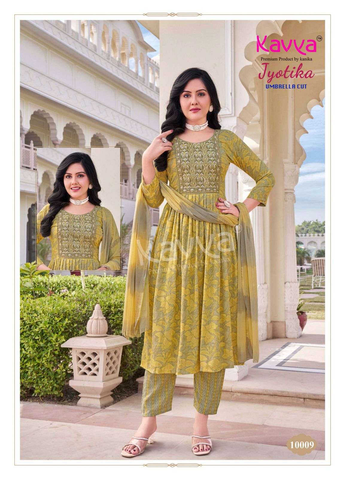 KAVYA JYOTIKA VOL 10 CAPSUL FOIL PRINTED UMBRELLA CUT STYLE KURTI COMBO SET 