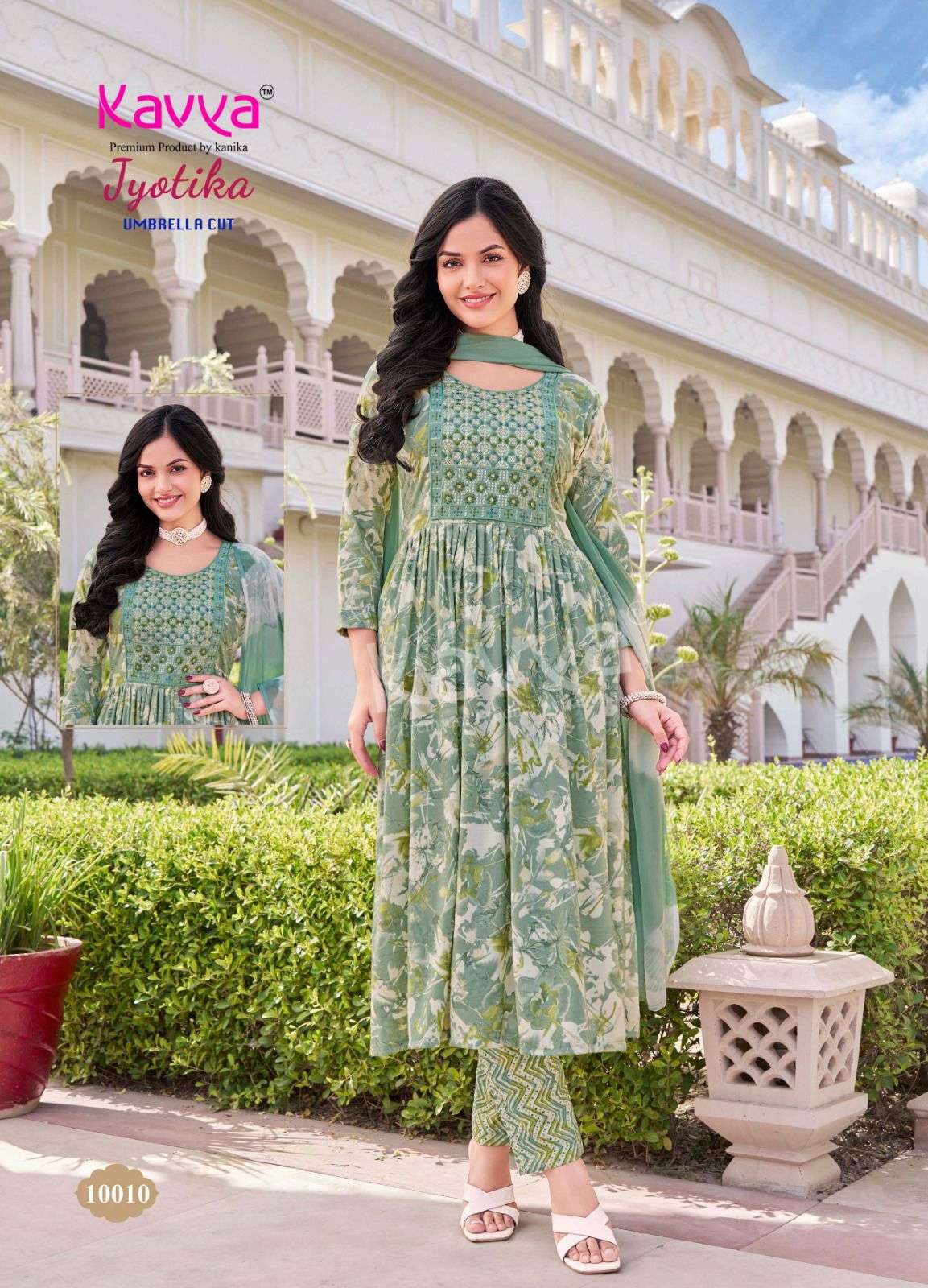 KAVYA JYOTIKA VOL 10 CAPSUL FOIL PRINTED UMBRELLA CUT STYLE KURTI COMBO SET 