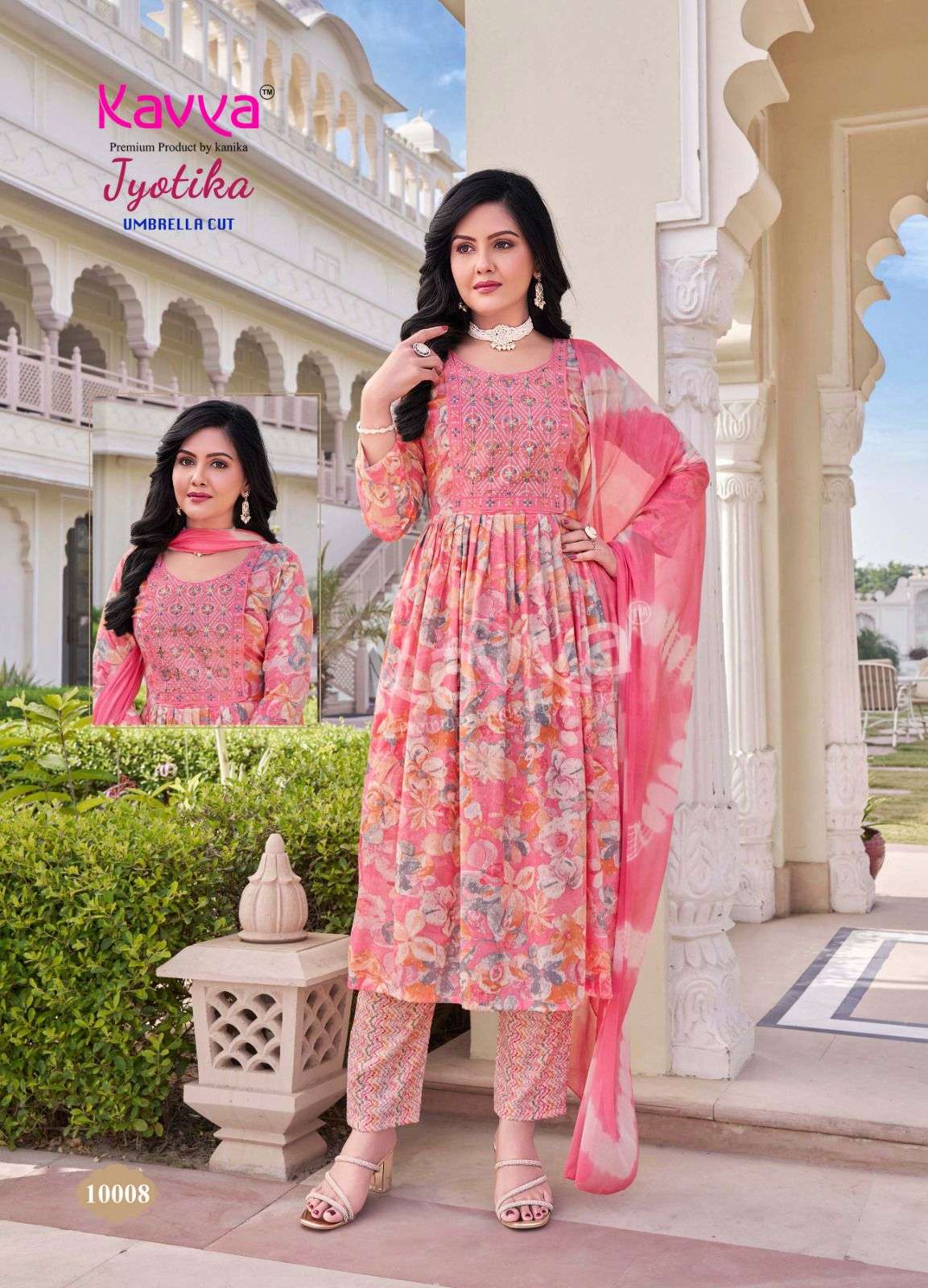 KAVYA JYOTIKA VOL 10 CAPSUL FOIL PRINTED UMBRELLA CUT STYLE KURTI COMBO SET 